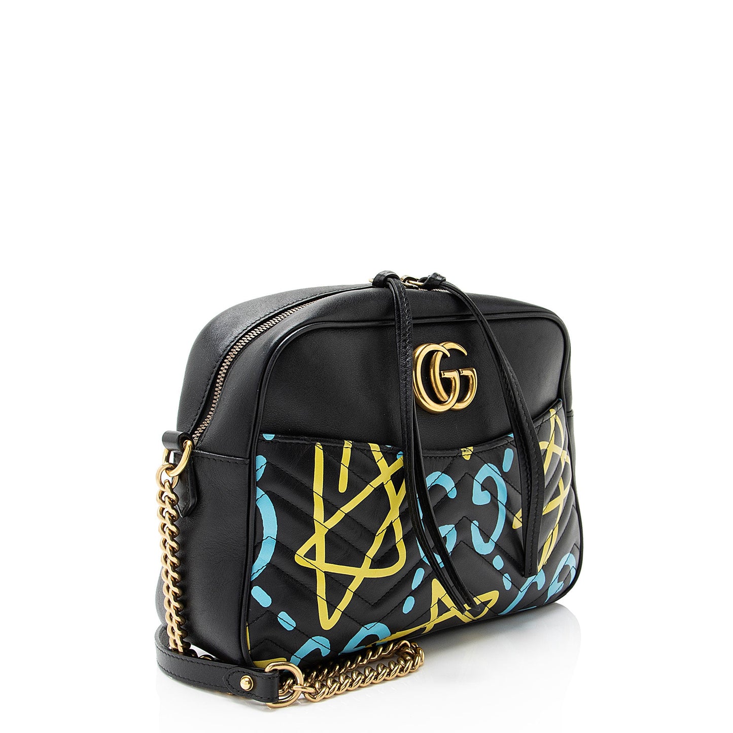 Gucci Matelasse Leather GG Marmont Ghost Medium Camera Bag