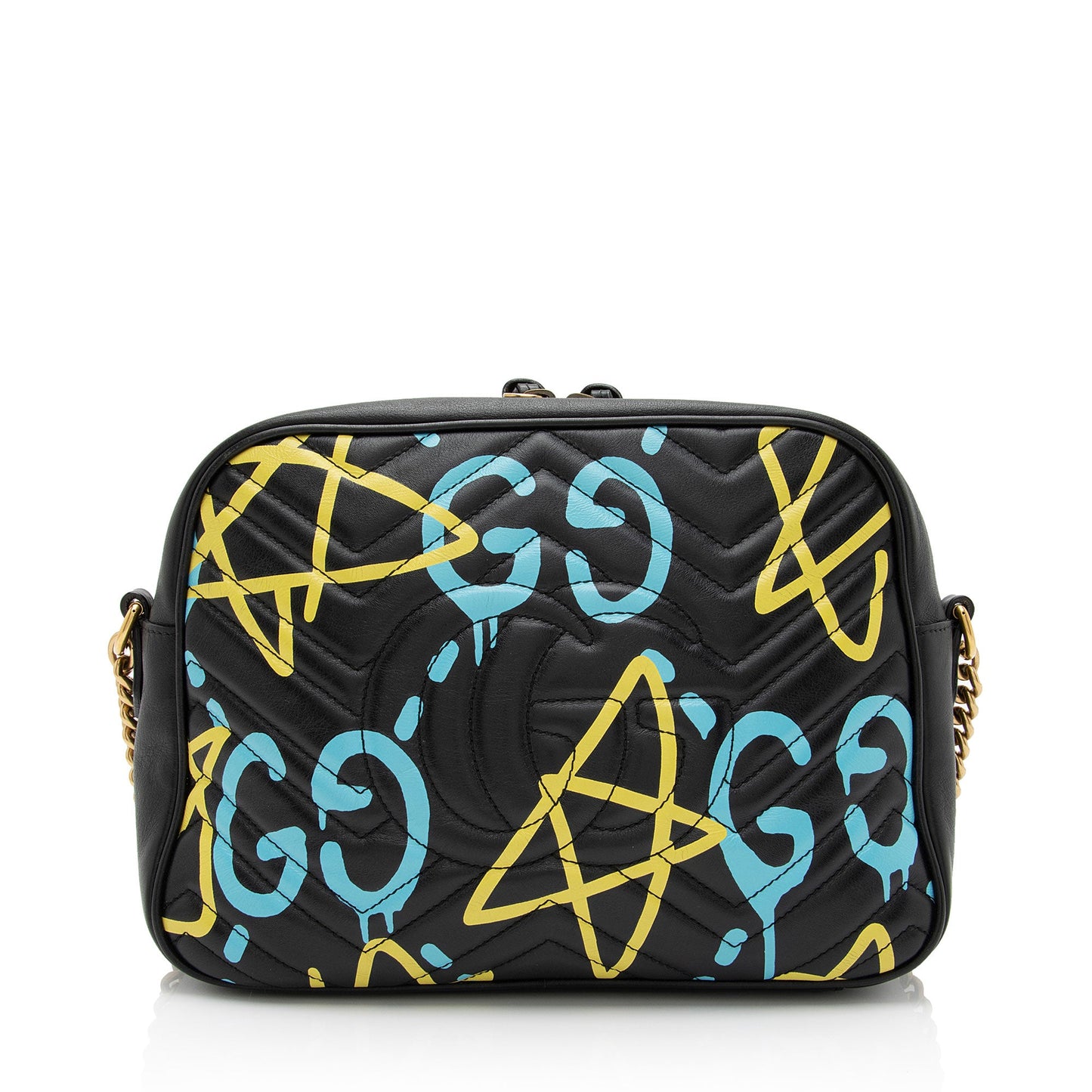 Gucci Matelasse Leather GG Marmont Ghost Medium Shoulder Bag (SHF-PG5oxV)