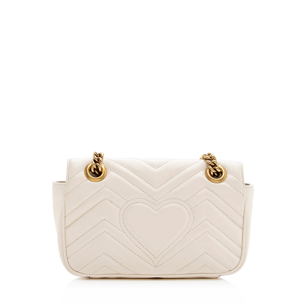 Gucci Matelasse Leather GG Marmont Mini Shoulder Bag (SHF-20163)