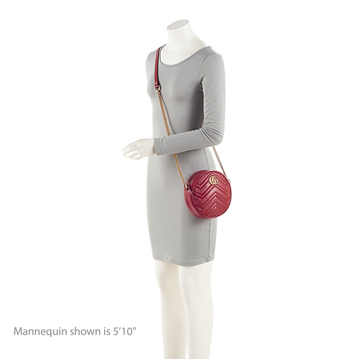 Gucci Matelasse Leather GG Marmont Round Mini Shoulder Bag