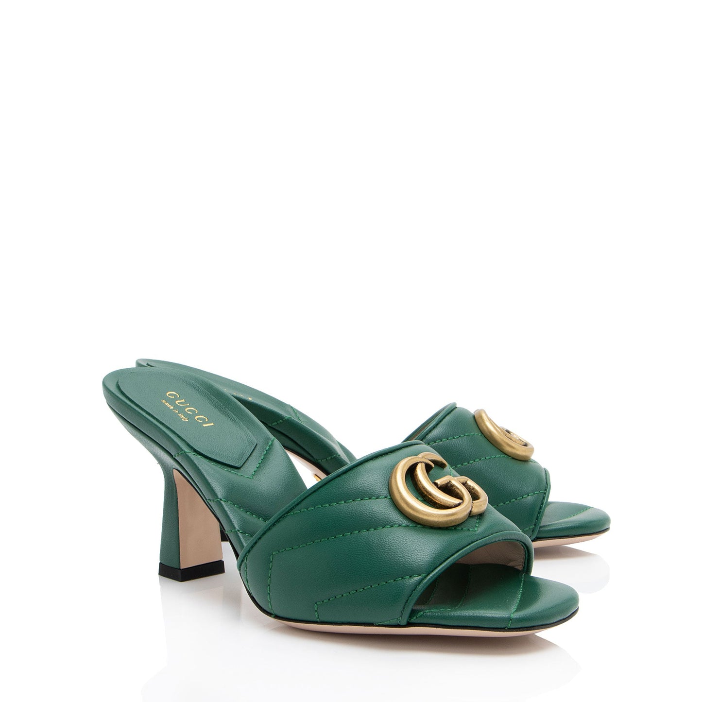Gucci Matelasse Leather GG Marmont Slides - Size 5 / 35