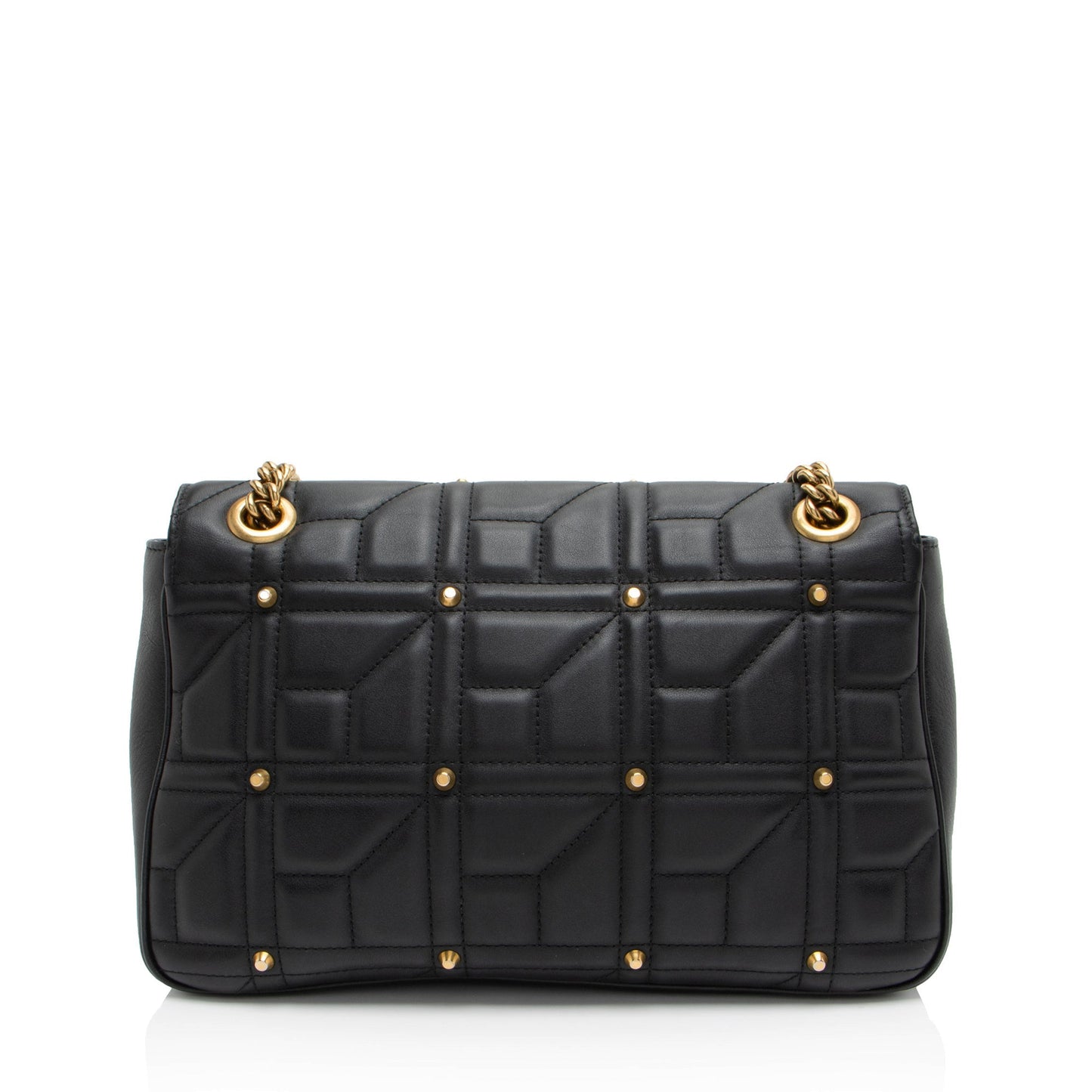Gucci Matelasse Leather GG Marmont Studded Large Flap Bag