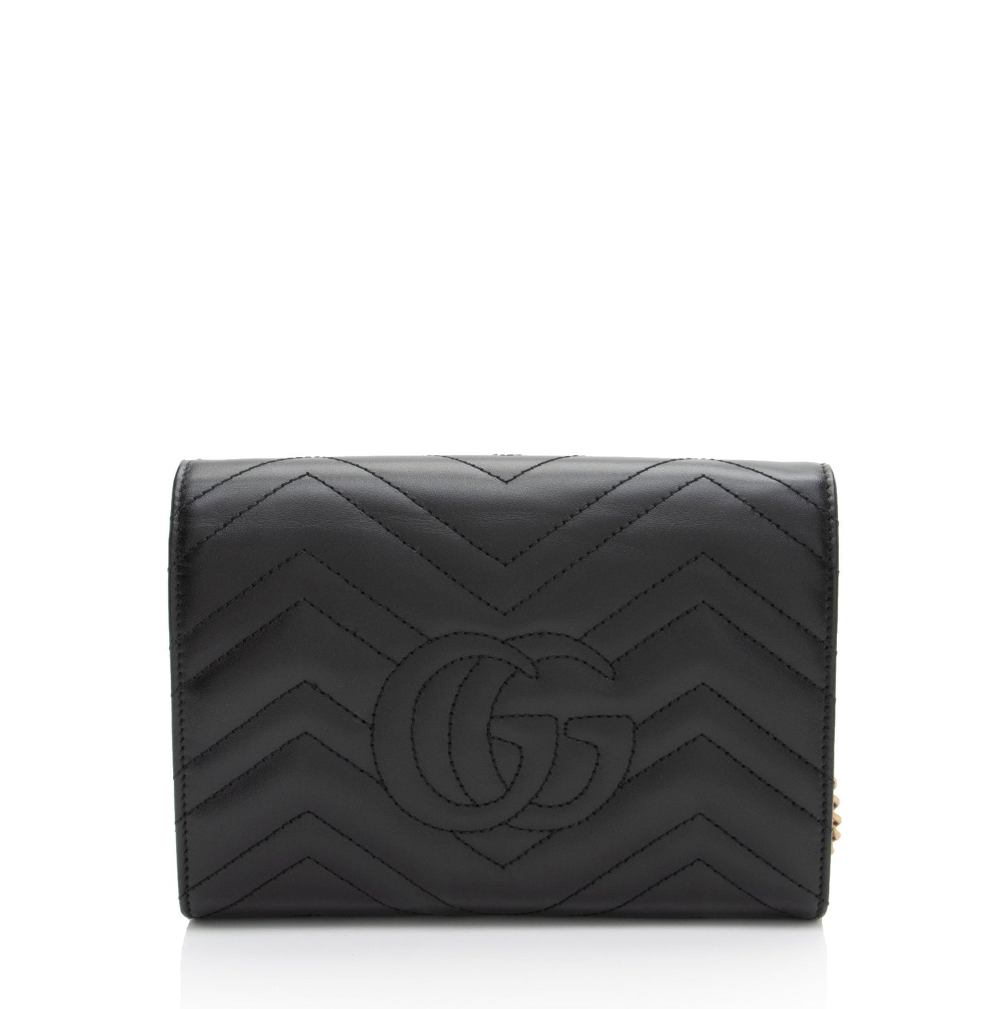 Gucci Matelasse Leather GG Marmont Wallet on Chain
