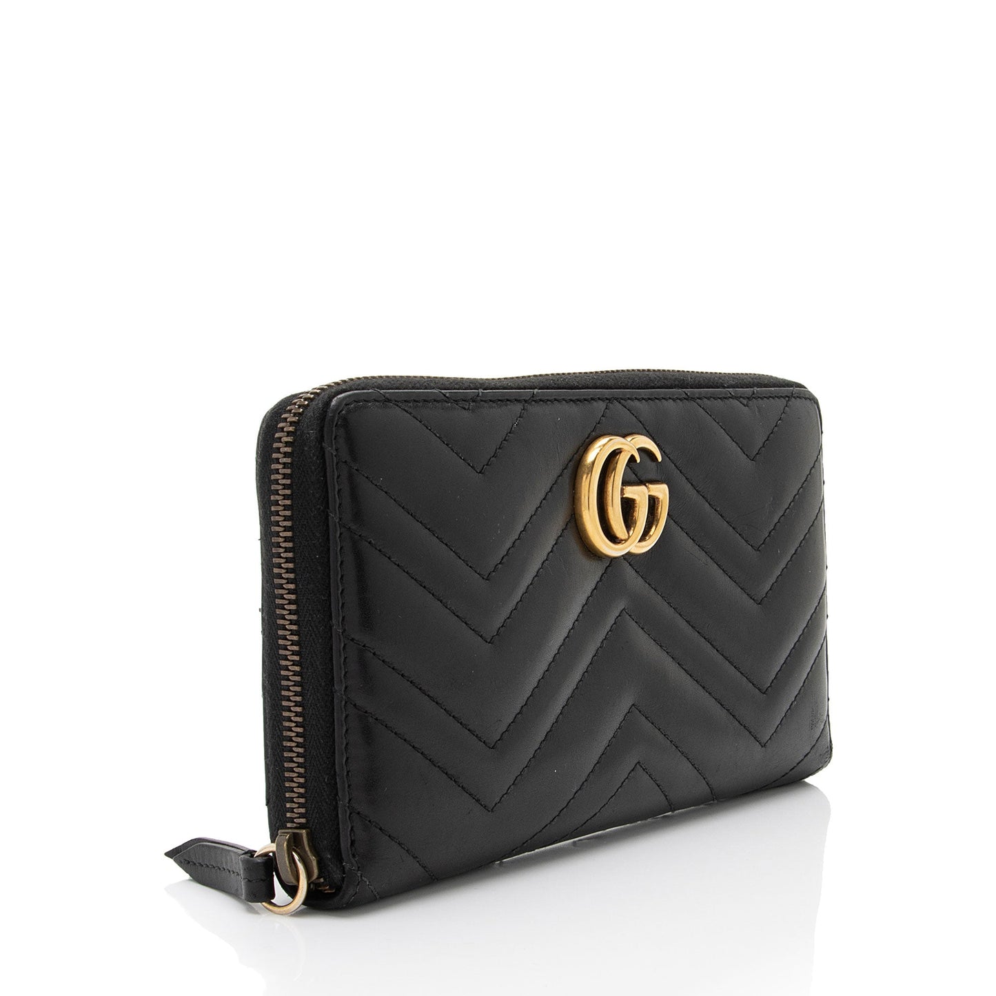 Gucci Matelasse Leather GG Marmont Zip Around Organizer Wallet (SHF-4aR2ie)