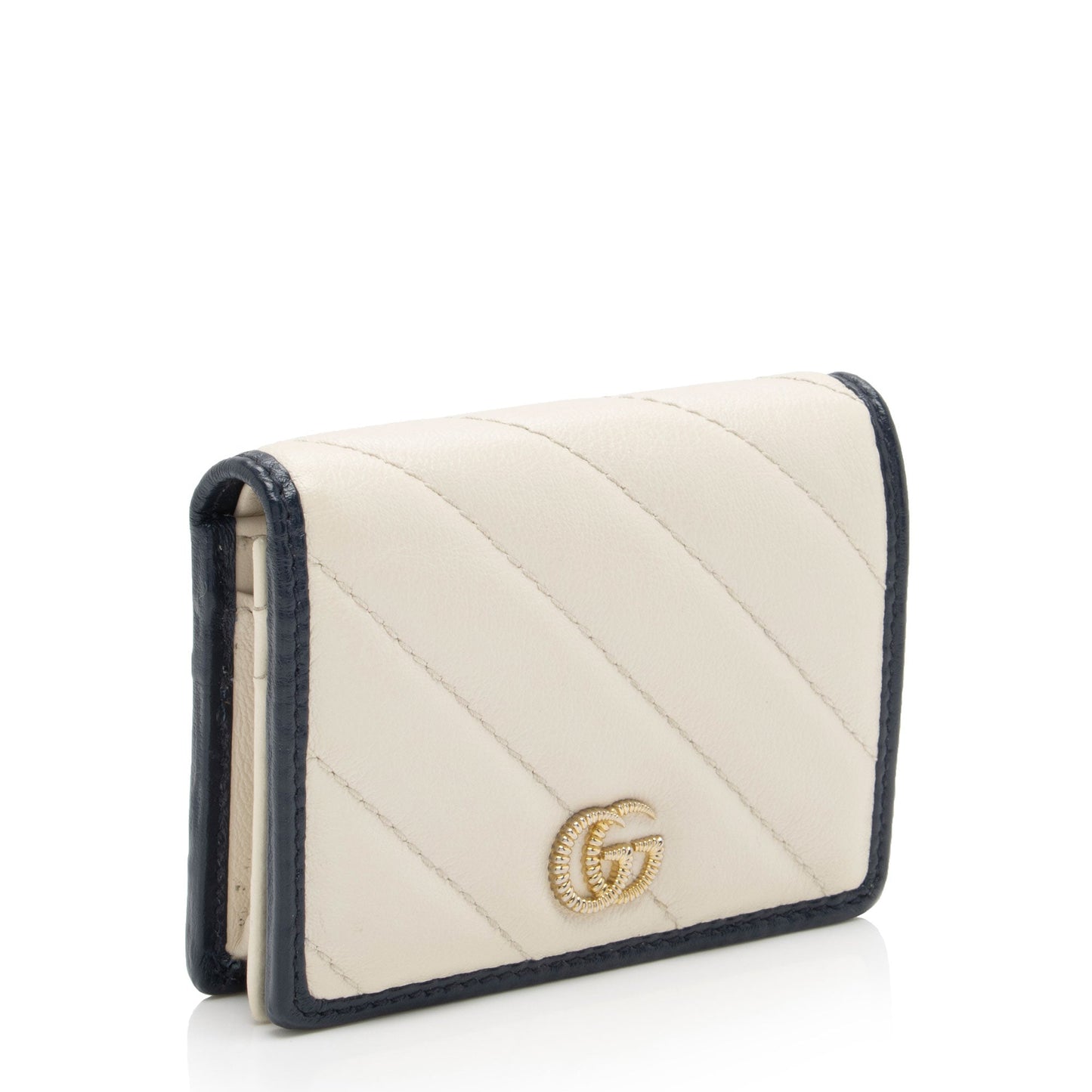 Gucci Matelasse Leather Torchon GG Marmont Card Case (SHF-q1dspc)