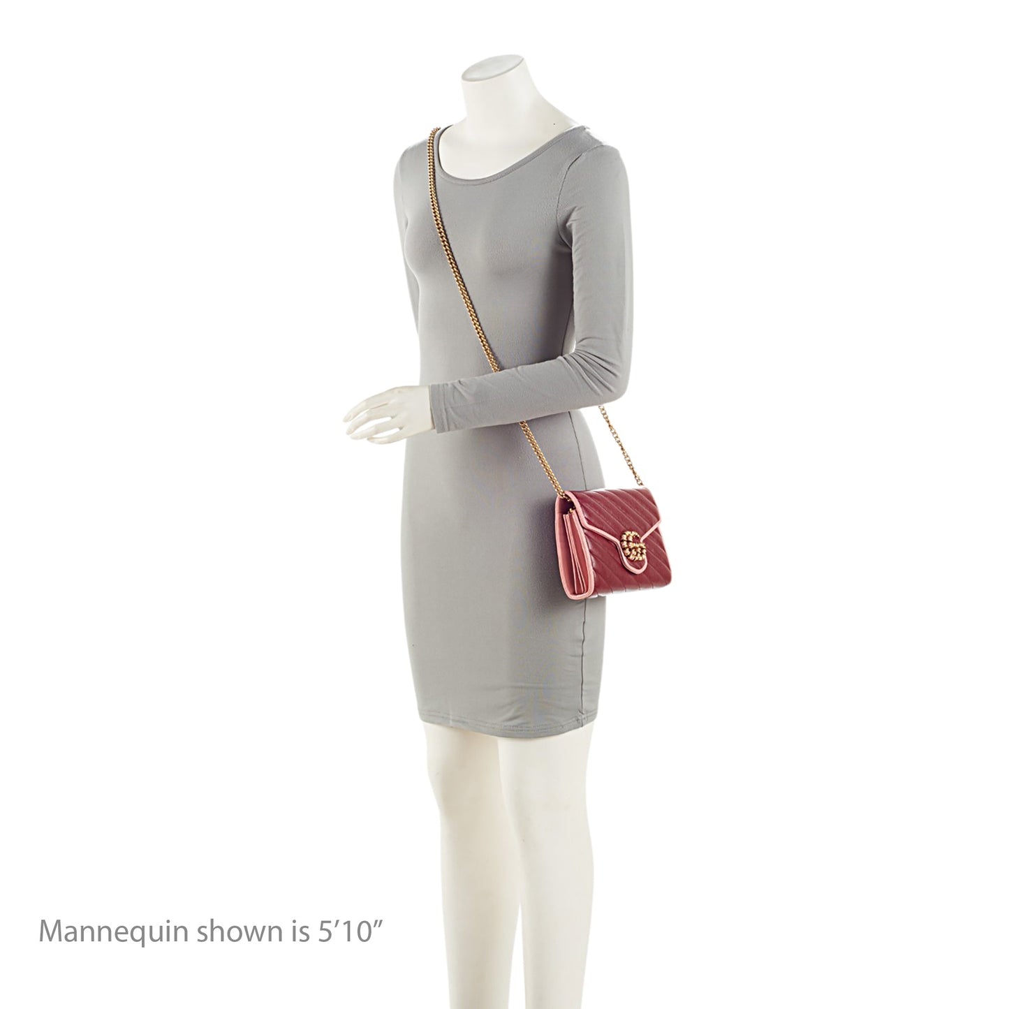 Gucci Matelasse Leather Crystal Torchon GG Marmont Mini Chain Bag
