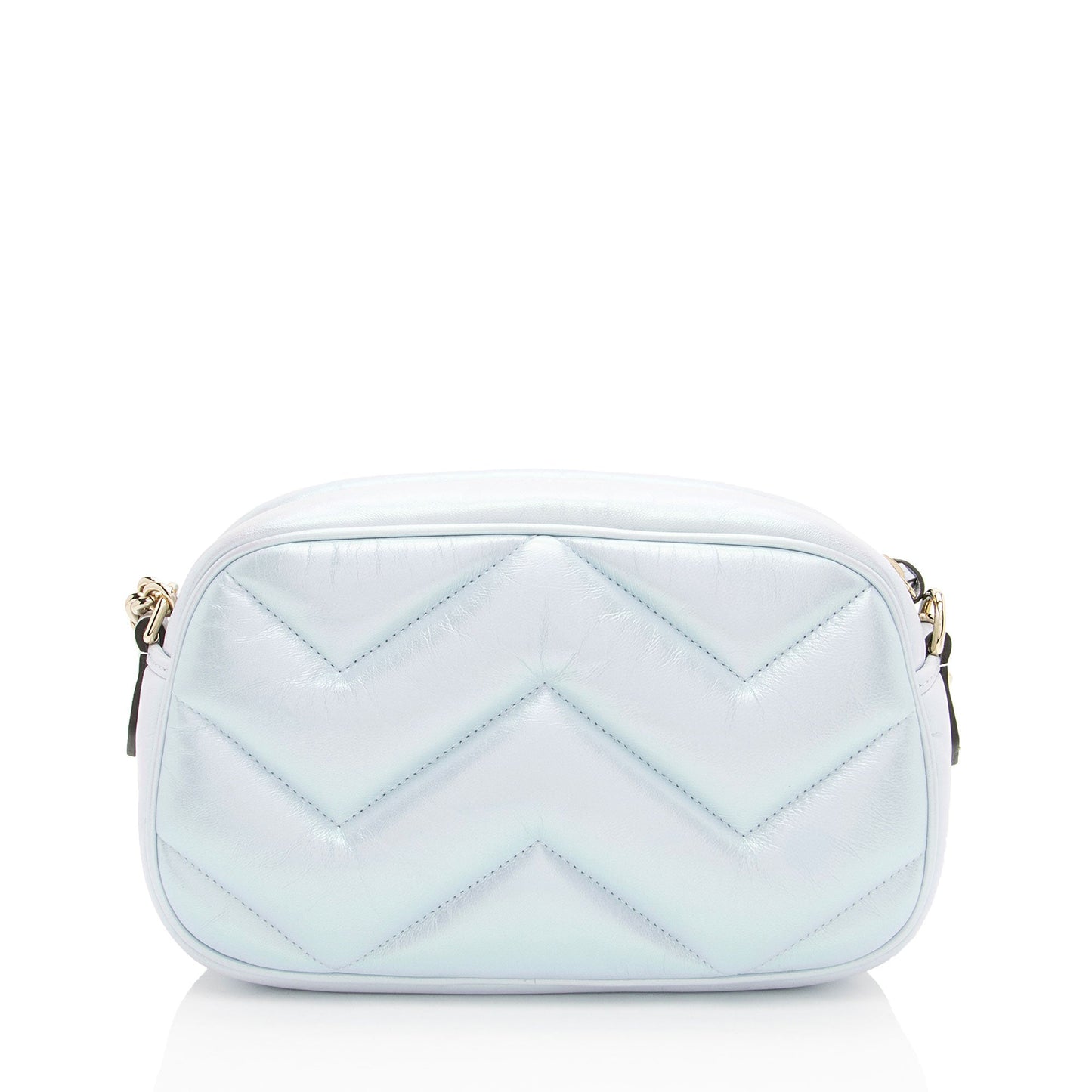 Gucci Matelasse Padded Iridescent Leather GG Marmont Small Camera Bag