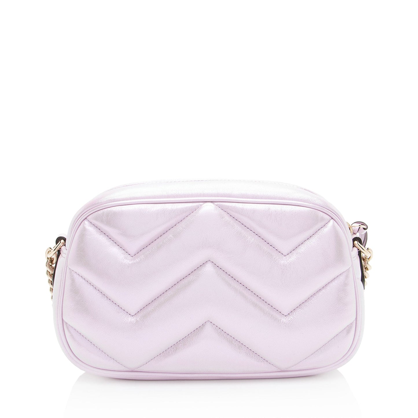 Gucci Matelasse Padded Iridescent Leather GG Marmont Small Camera Bag