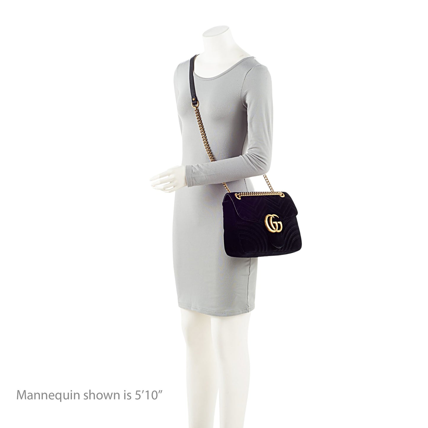 Gucci Matelasse Velvet GG Marmont Large Flap Bag