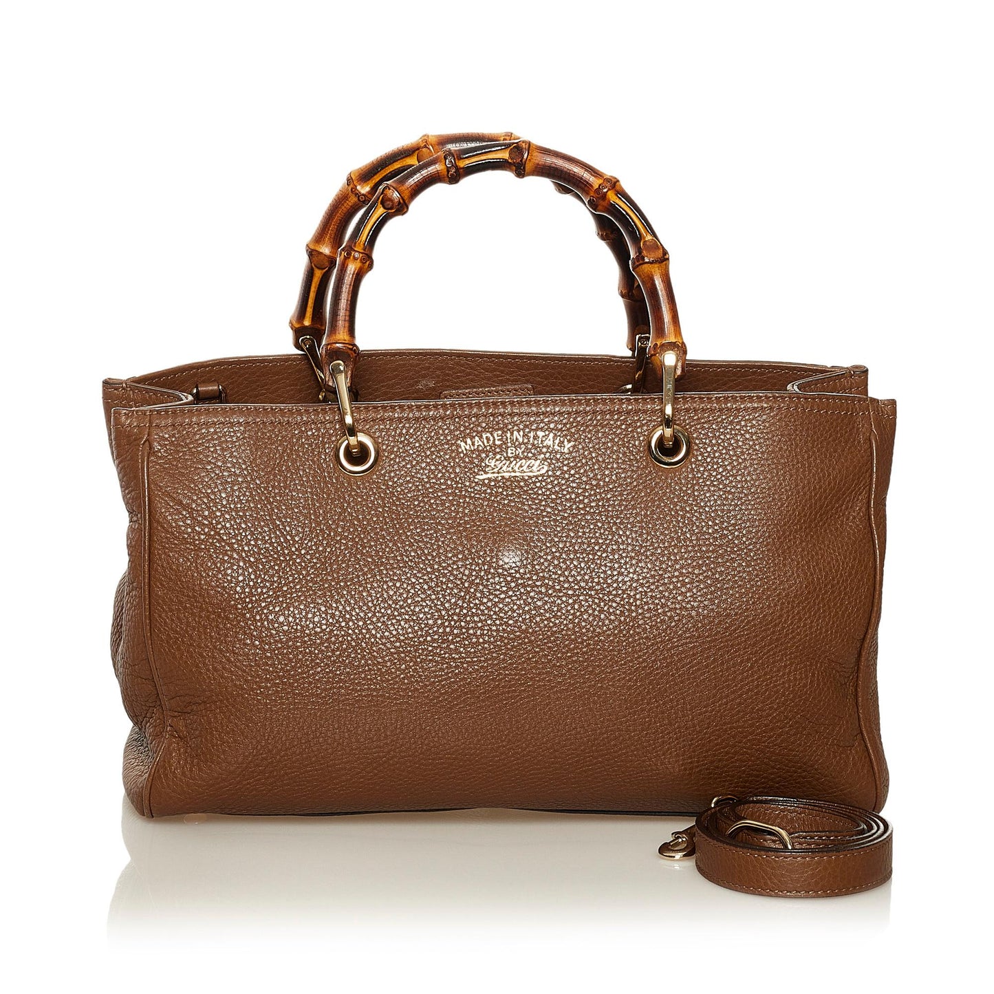 Gucci Medium Bamboo Shopper Leather Satchel (SHG-34935)