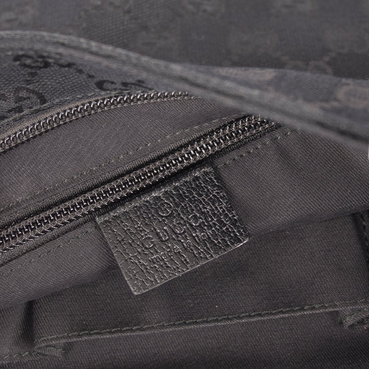 Gucci Medium Black GG Canvas Front Pocket Messenger Bag