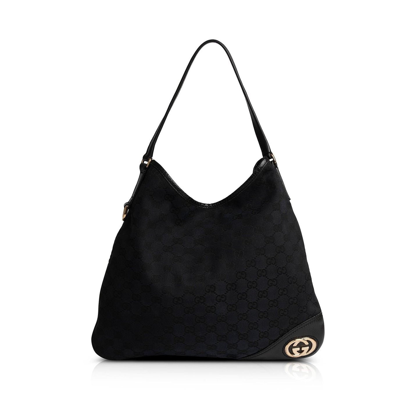 Gucci Medium Black GG Canvas New Britt Hobo