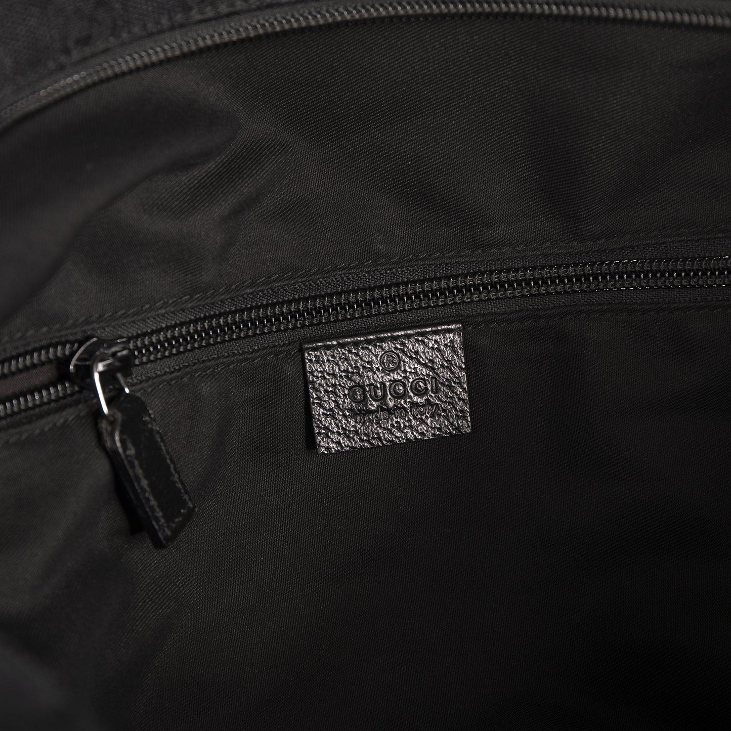 Gucci Medium Black GG Canvas Web Boston Travel Duffle Bag