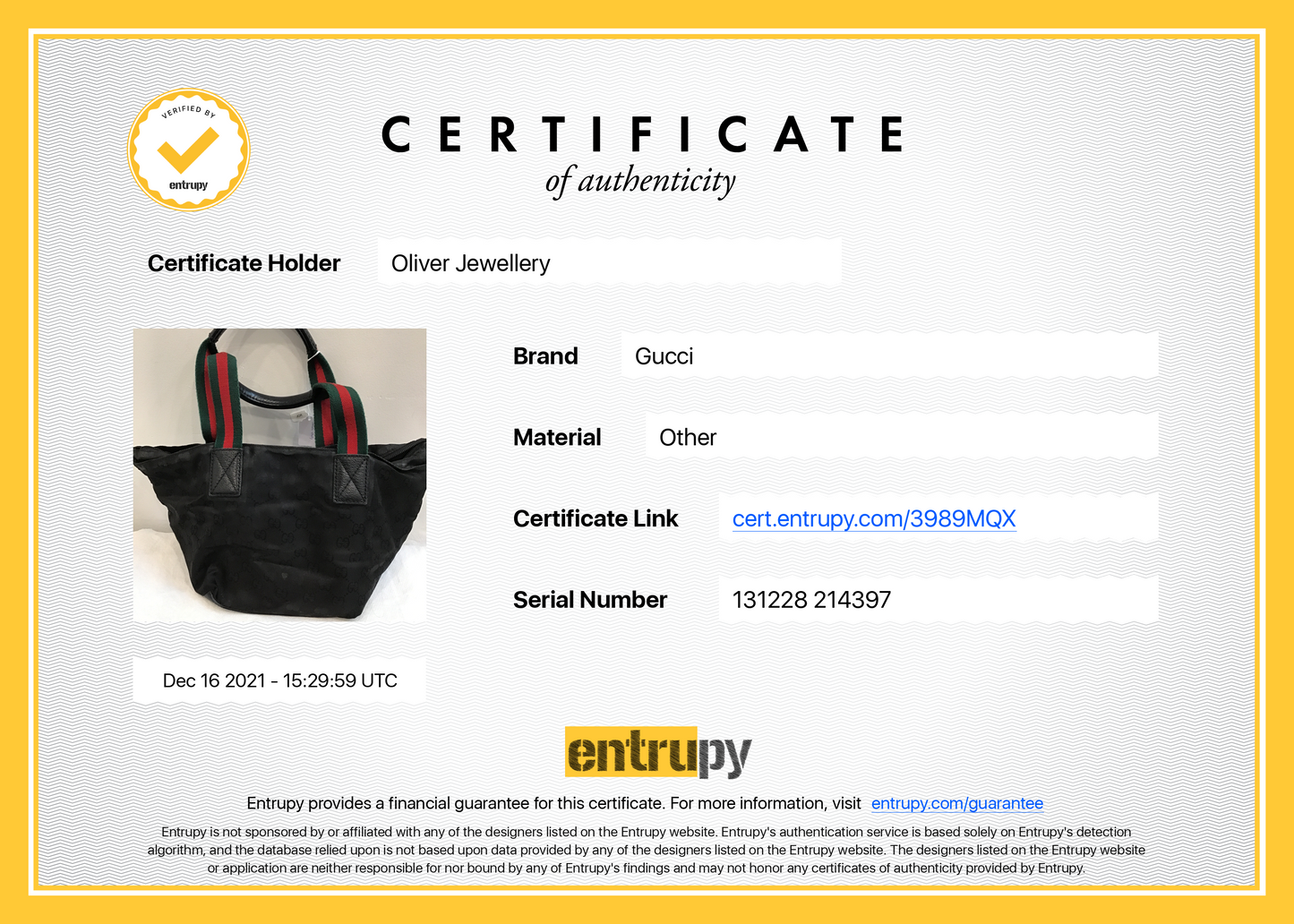 Gucci Medium Black GG Nylon Web Zip Tote