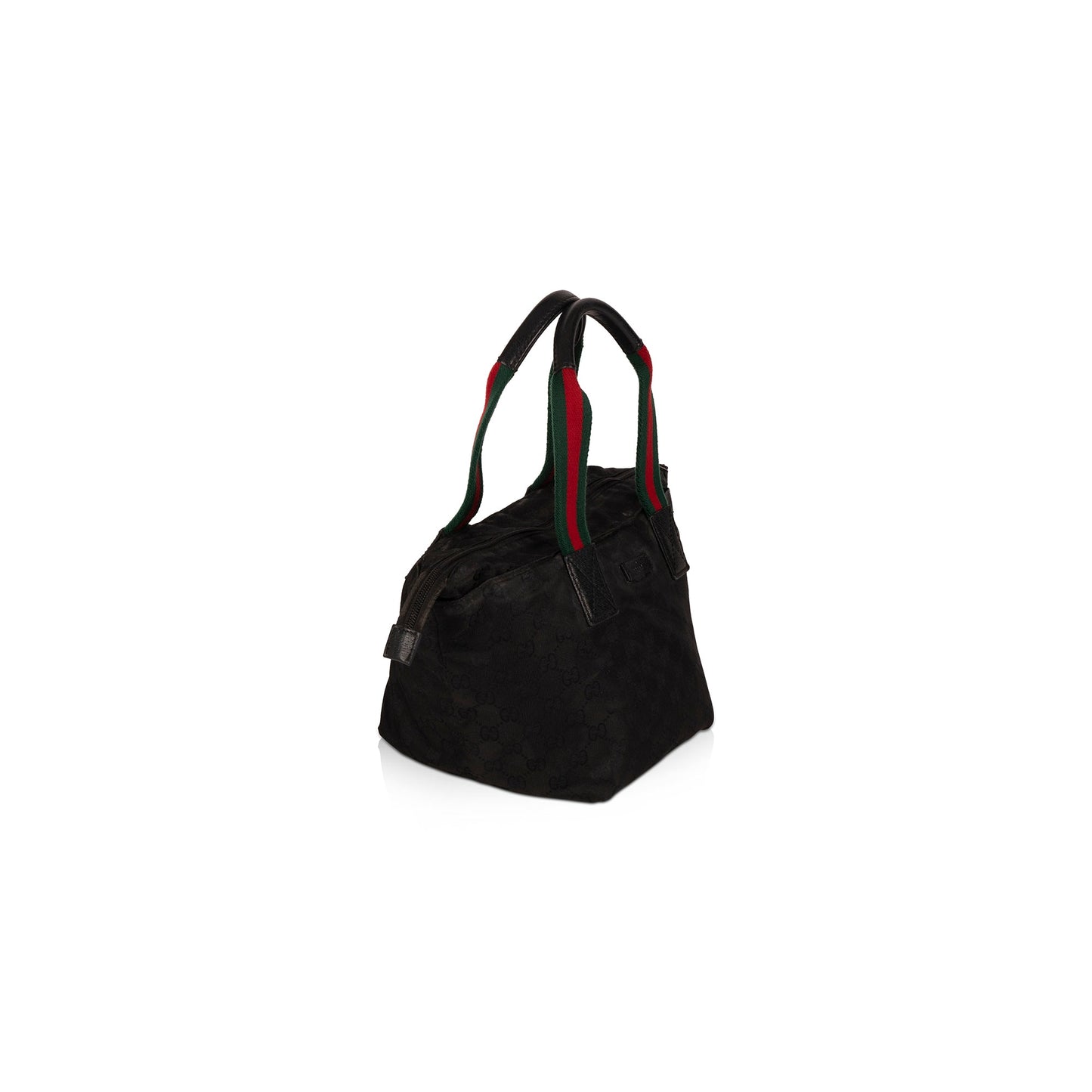 Gucci Medium Black GG Nylon Web Zip Tote
