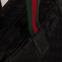 Gucci Medium Black GG Nylon Web Zip Tote