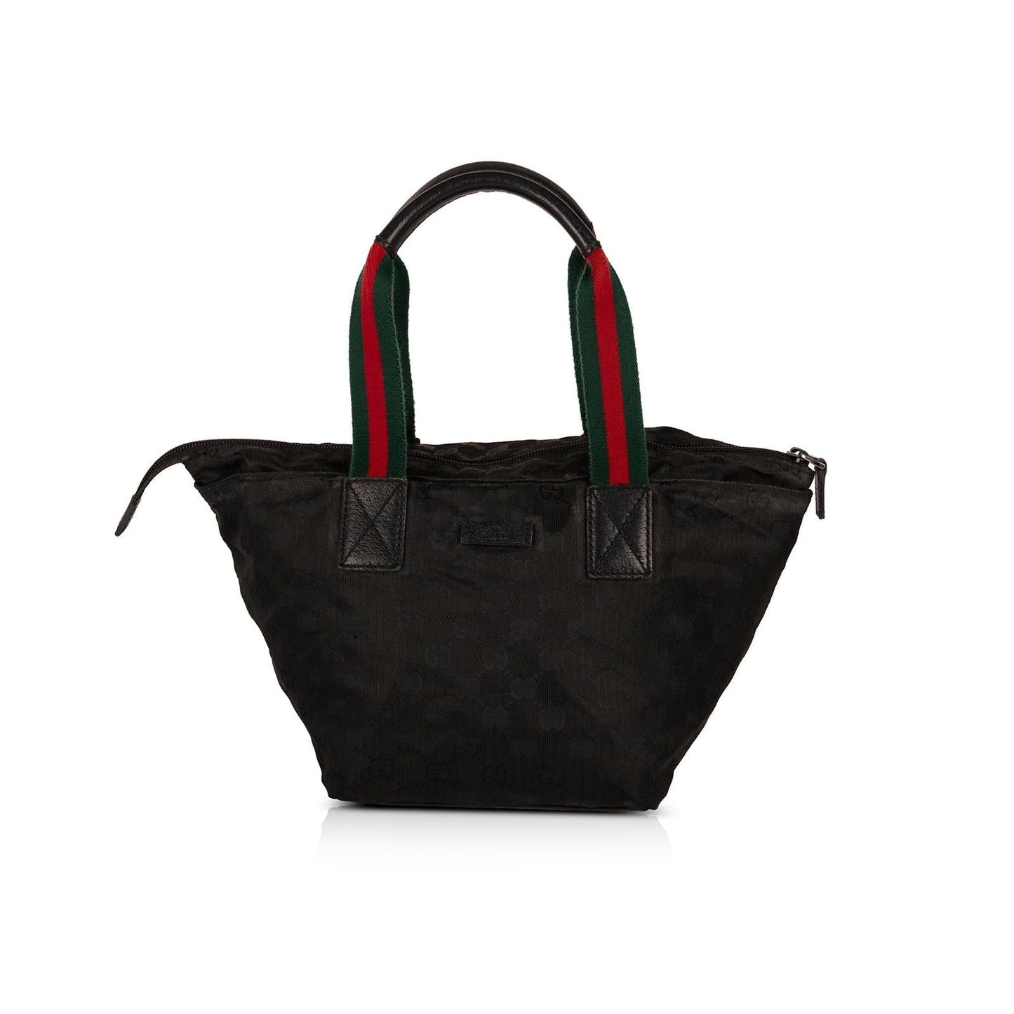 Gucci Medium Black GG Nylon Web Zip Tote