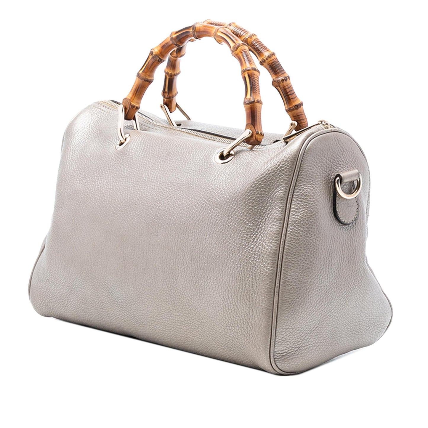 Gucci Medium Calfskin Bamboo Shopper Boston Bag