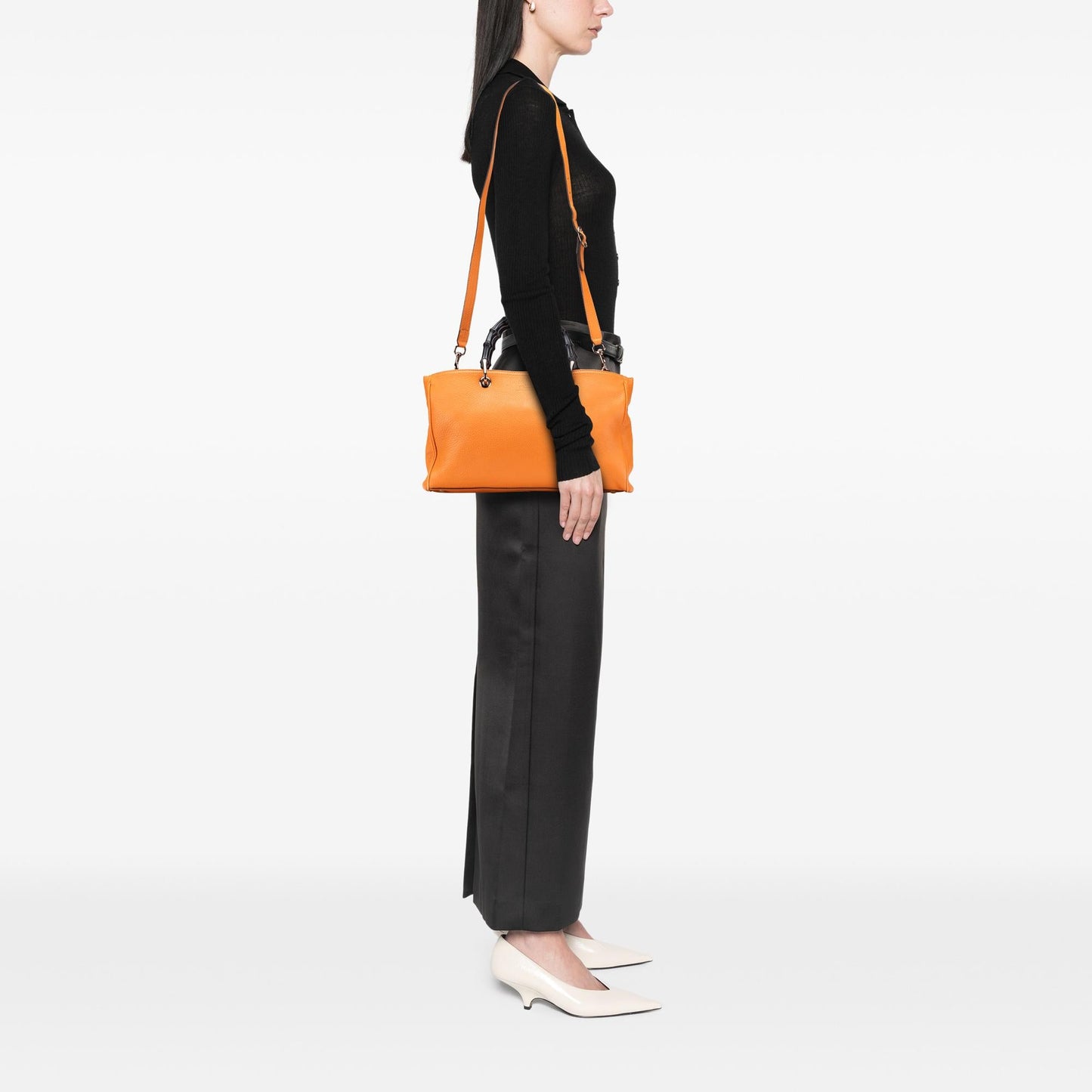 Gucci Medium Calfskin Bamboo Shopper Satchel
