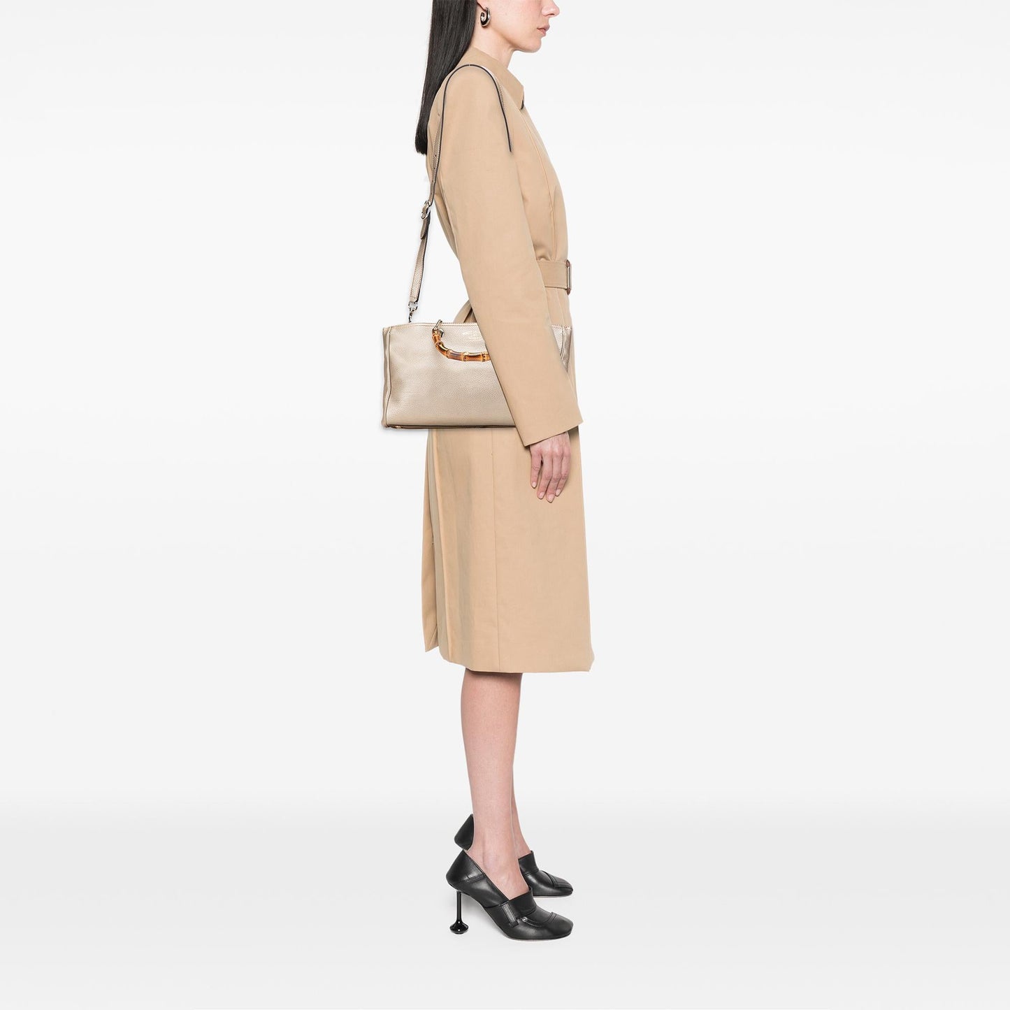 Gucci Medium Calfskin Bamboo Shopper Satchel