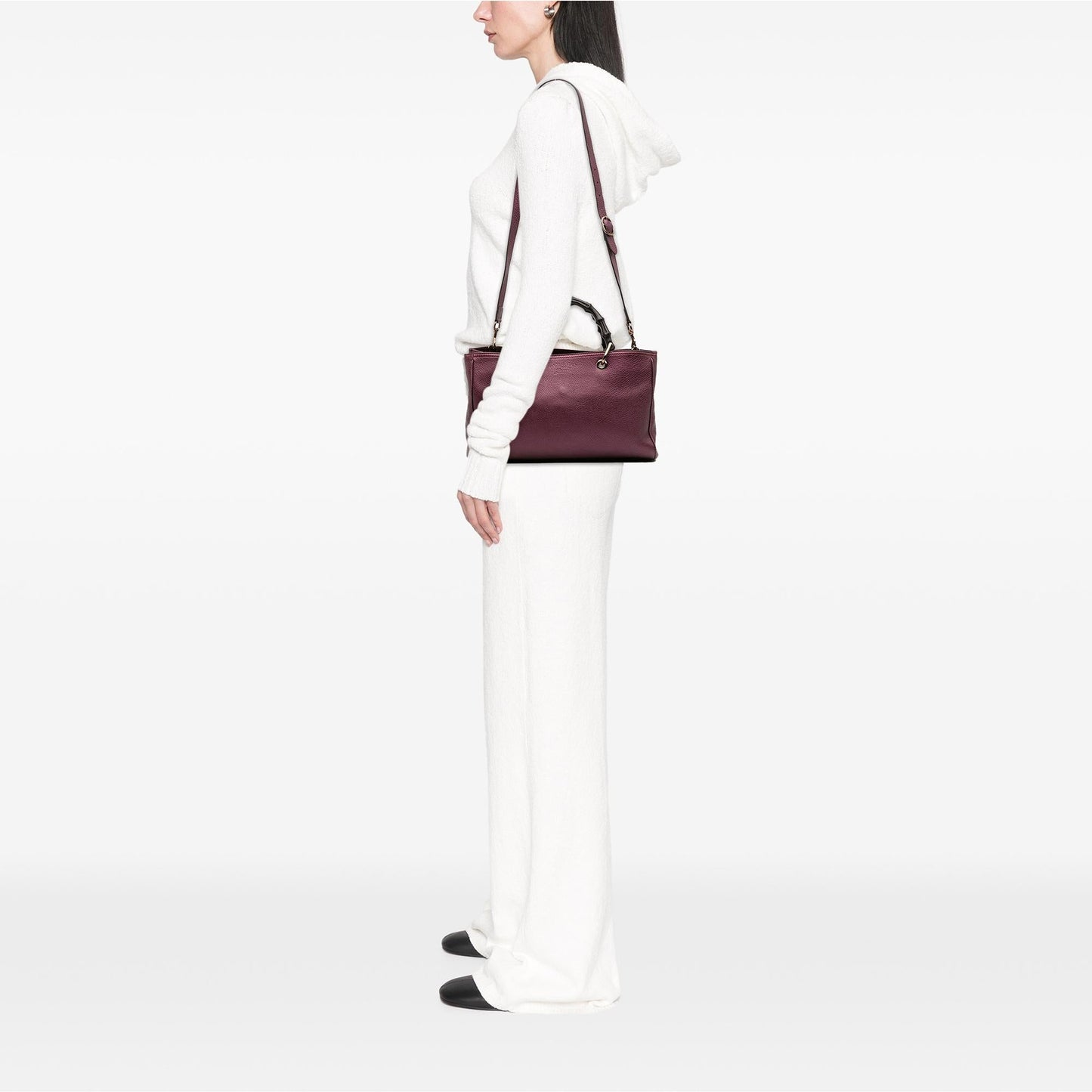 Gucci Medium Calfskin Bamboo Shopper Satchel