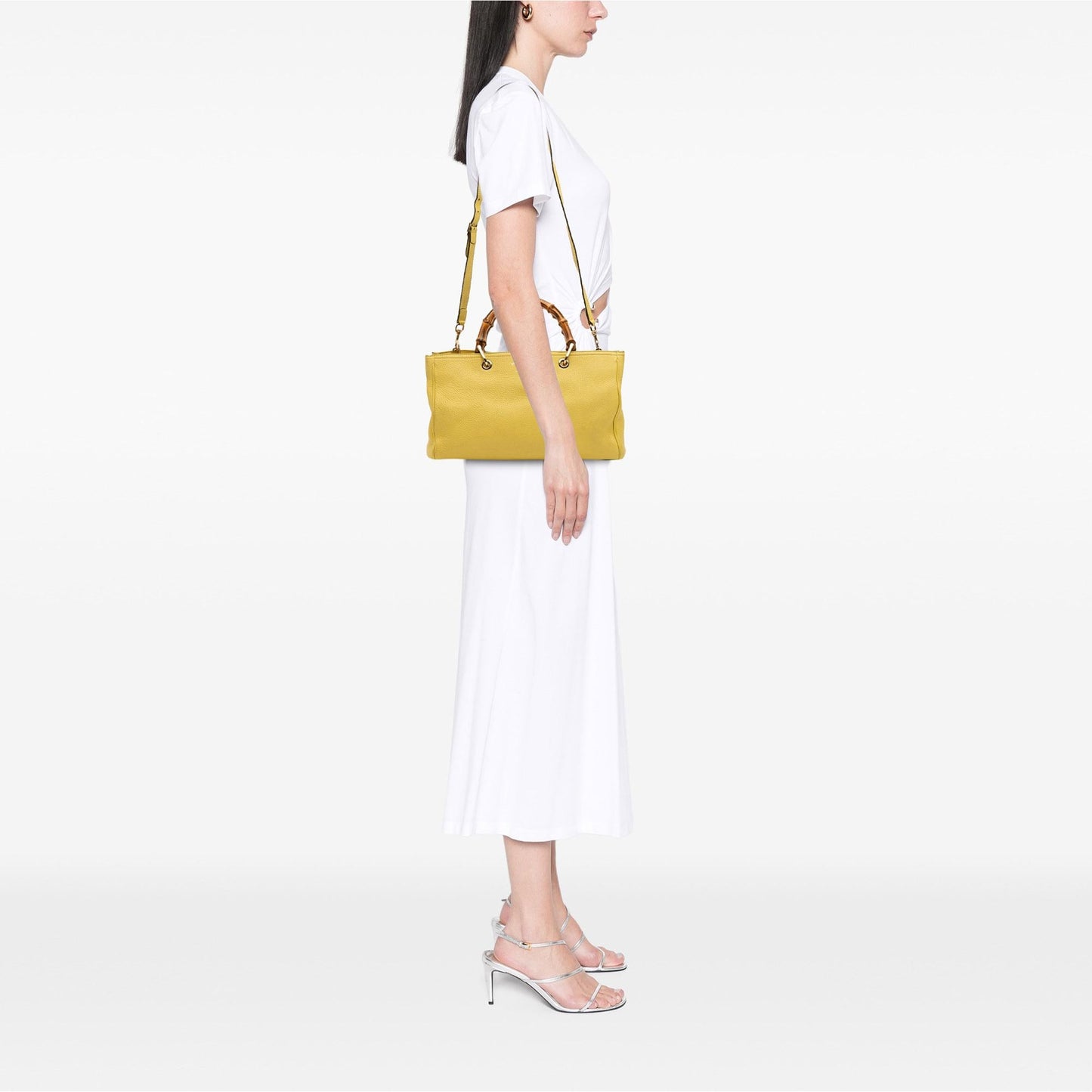 Gucci Medium Calfskin Bamboo Shopper Satchel