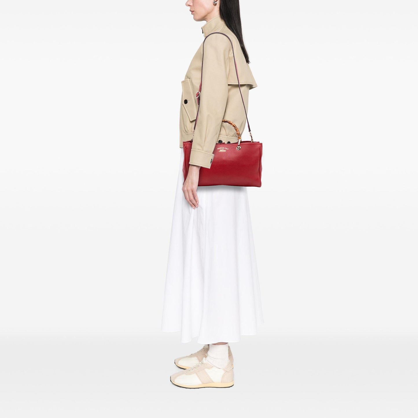 Gucci Medium Calfskin Bamboo Shopper Satchel