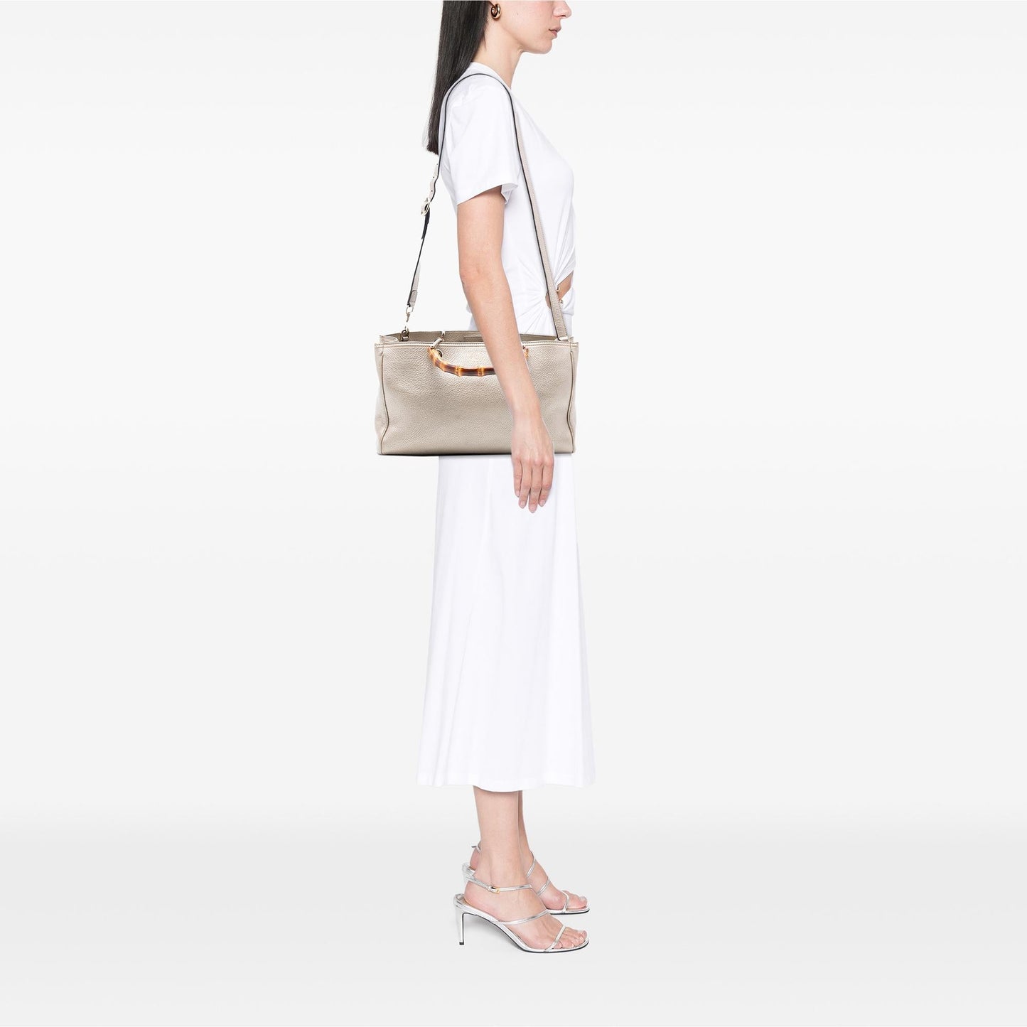 Gucci Medium Calfskin Bamboo Shopper Satchel