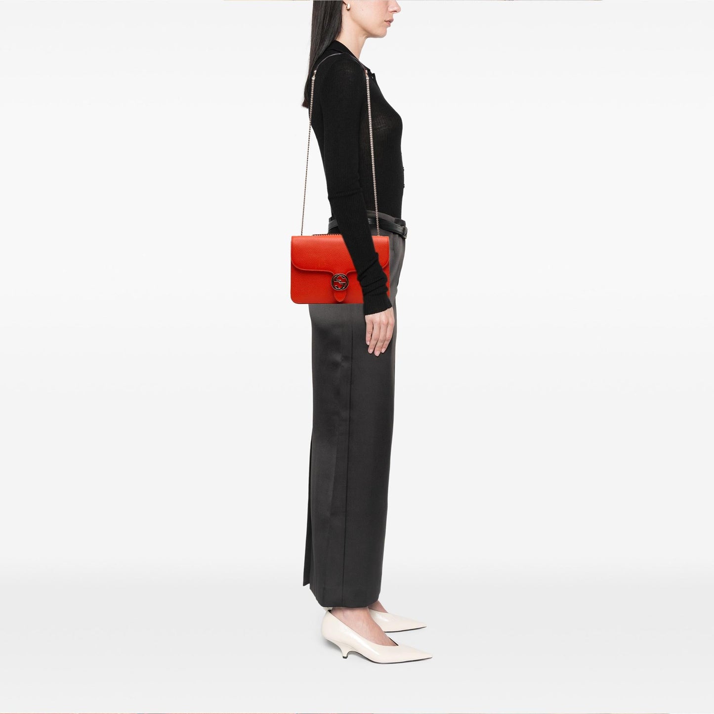 Gucci Medium Dollar Calfskin Interlocking G Crossbody
