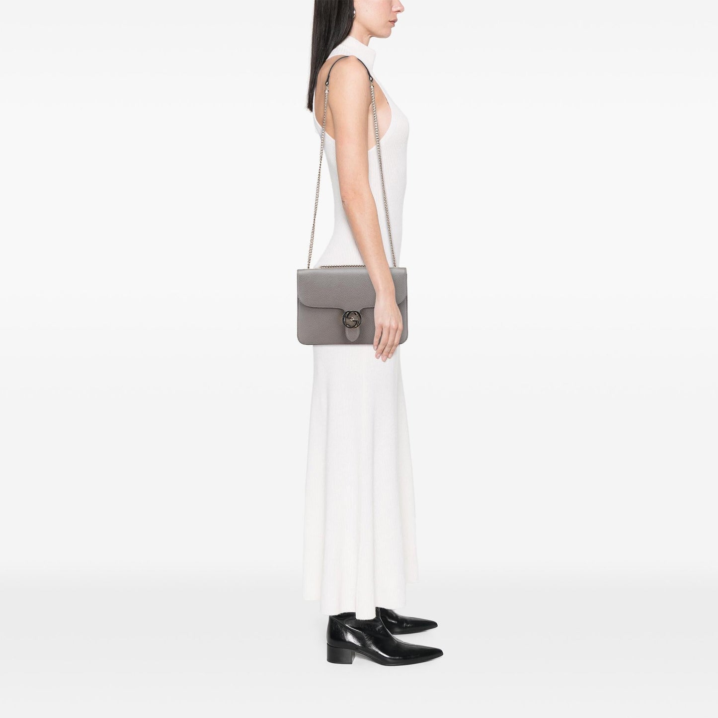 Gucci Medium Dollar Calfskin Interlocking G Crossbody
