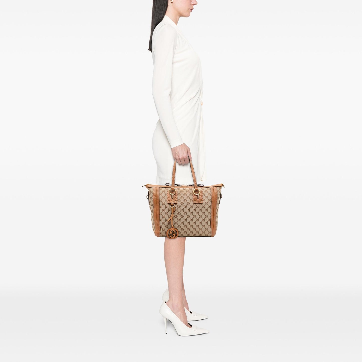 Gucci Medium GG Canvas Charm Satchel