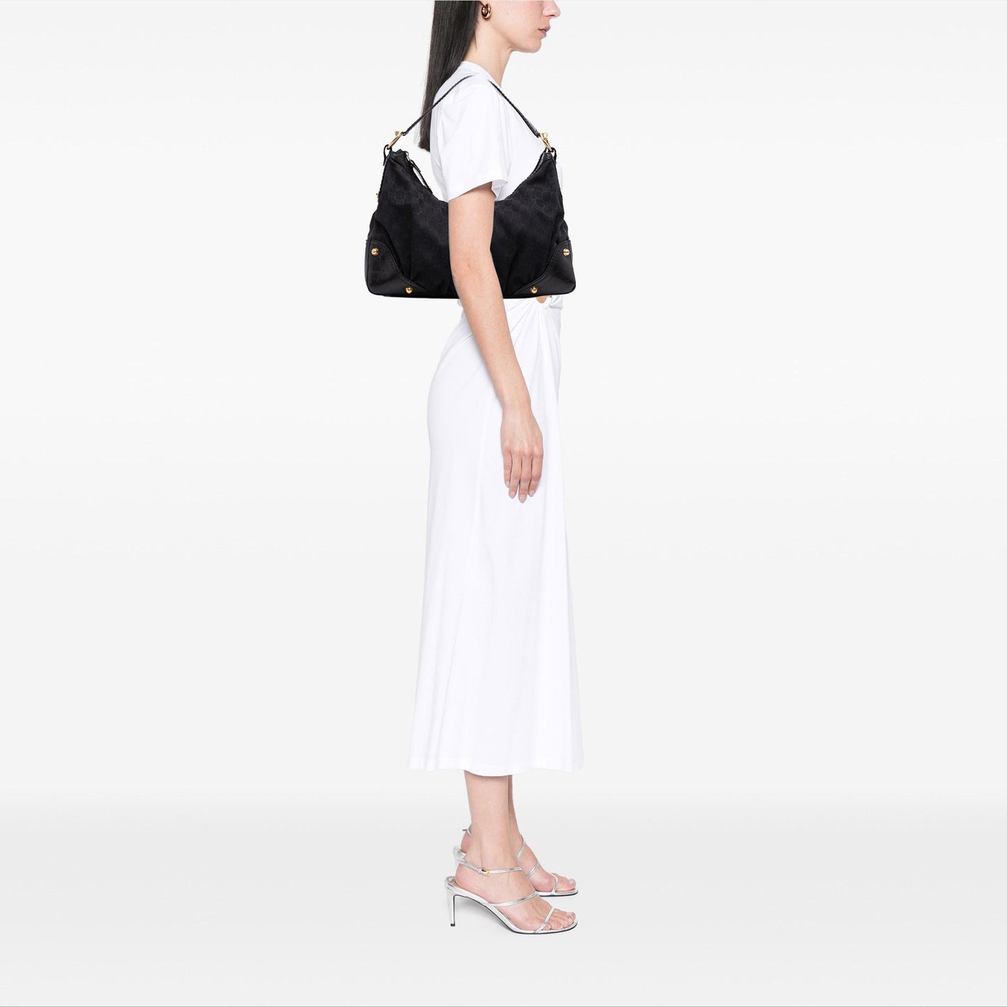 Gucci Medium GG Canvas Jockey Hobo