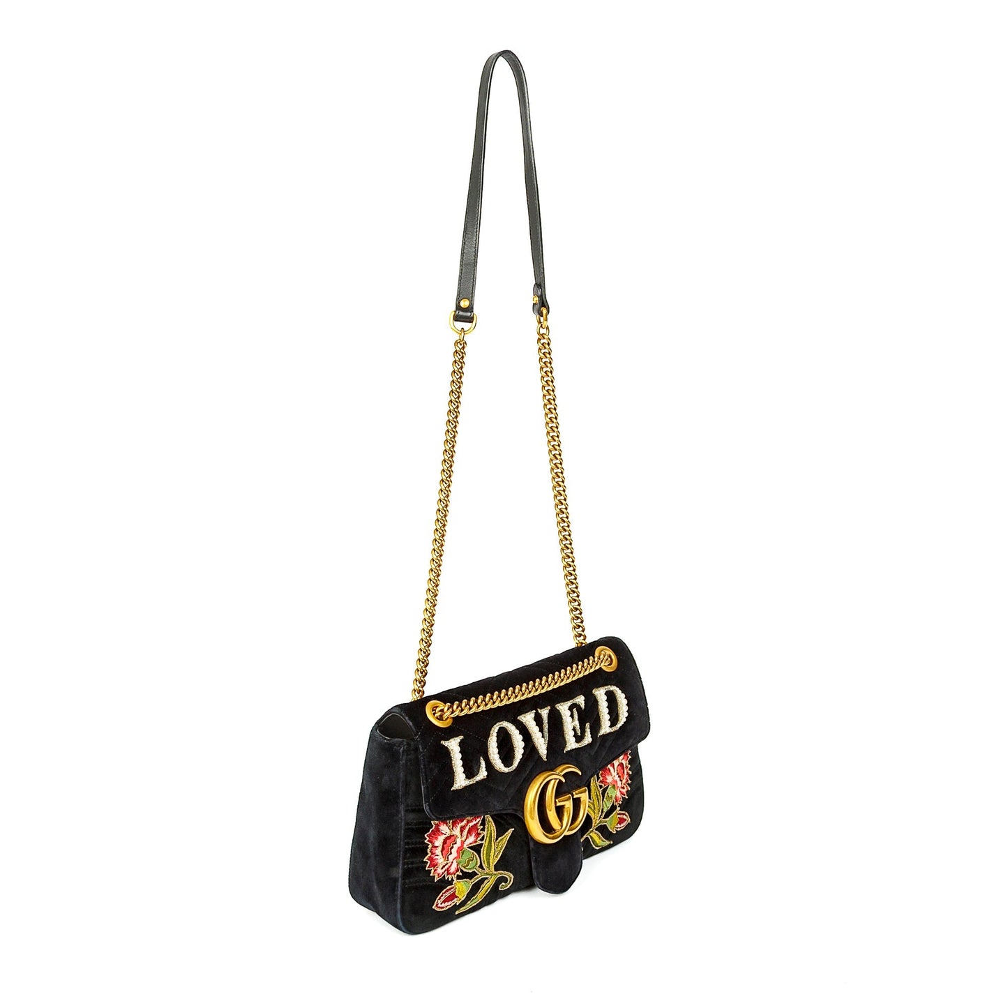 Gucci Medium GG Marmont Matelasse Velvet Loved Shoulder Bag