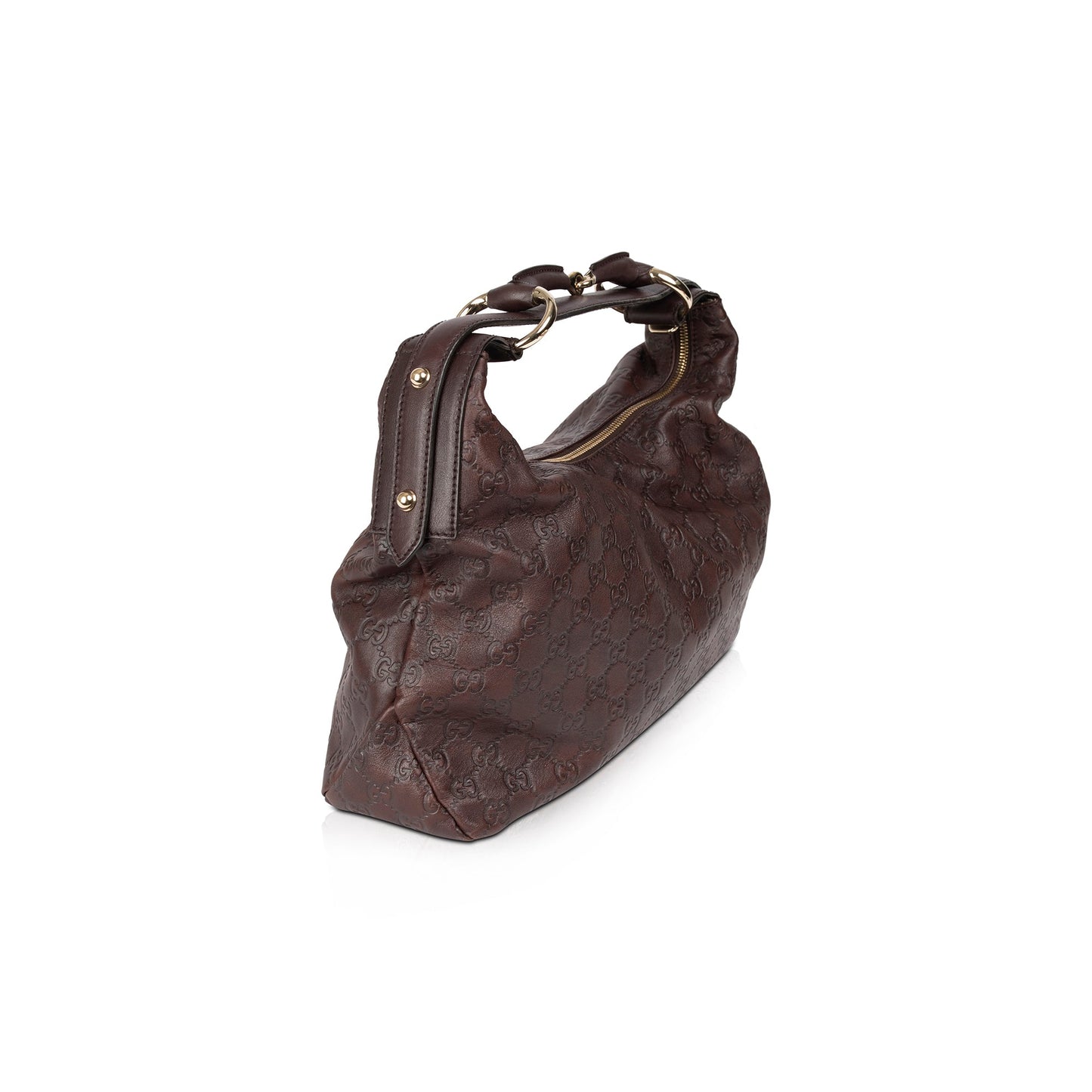 Gucci Medium GG Signature Leather Horsebit Hobo