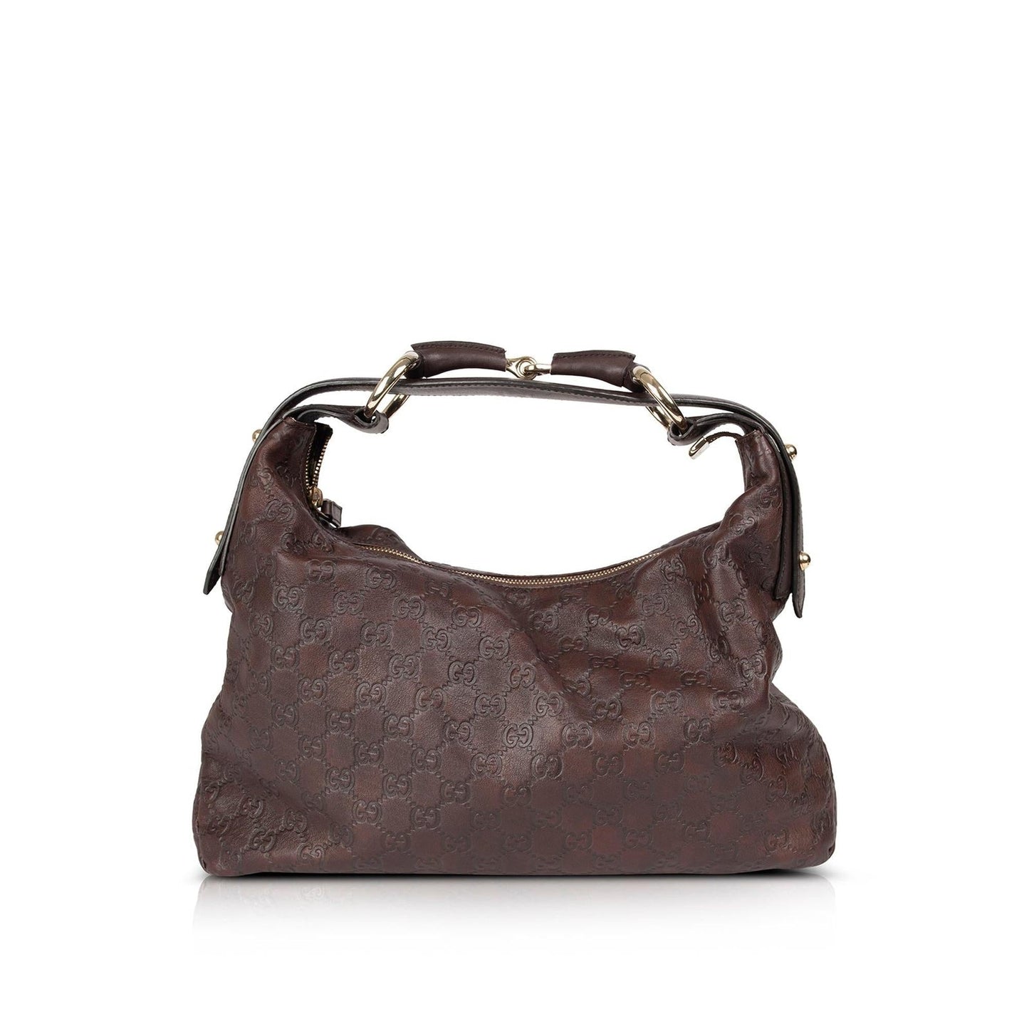 Gucci Medium GG Signature Leather Horsebit Hobo