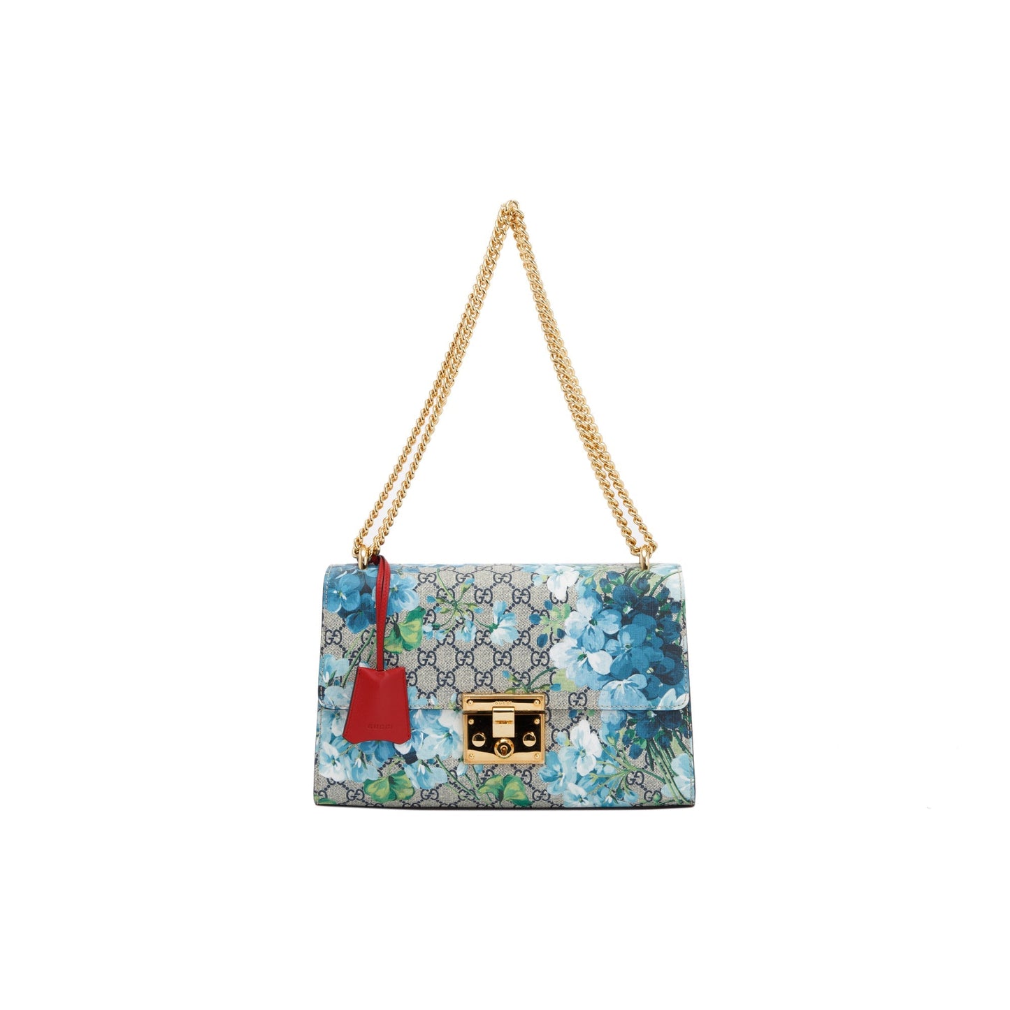 Gucci Medium GG Supreme Blooms Padlock Shoulder Bag