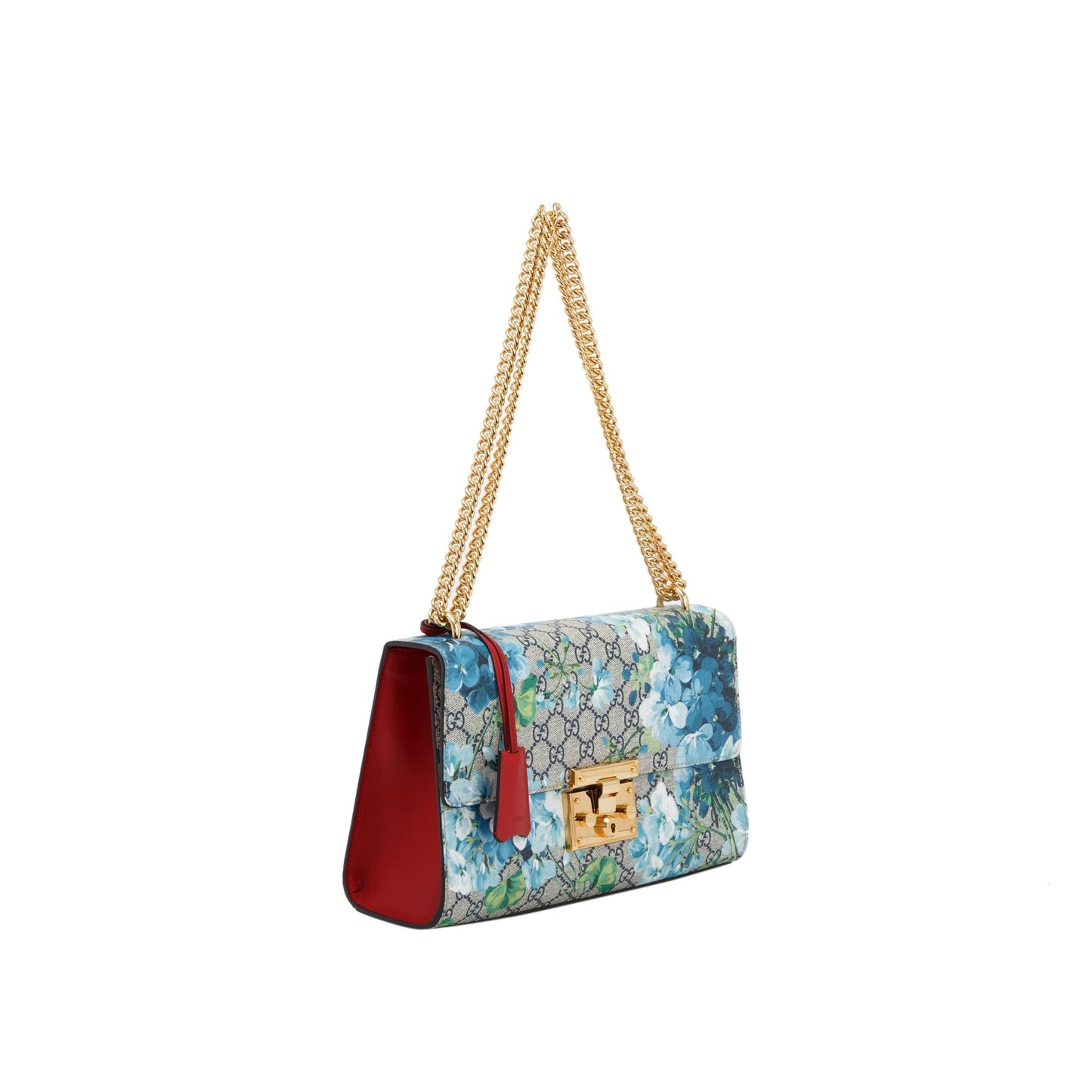 Gucci Medium GG Supreme Blooms Padlock Shoulder Bag