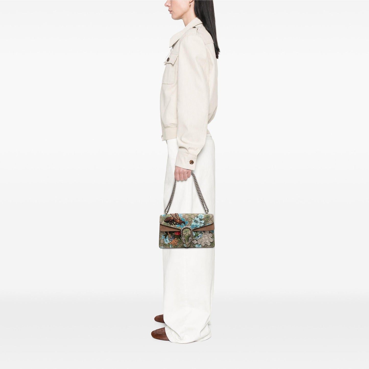 Gucci Medium GG Supreme Blooms and Bee Dionysus Shoulder Bag