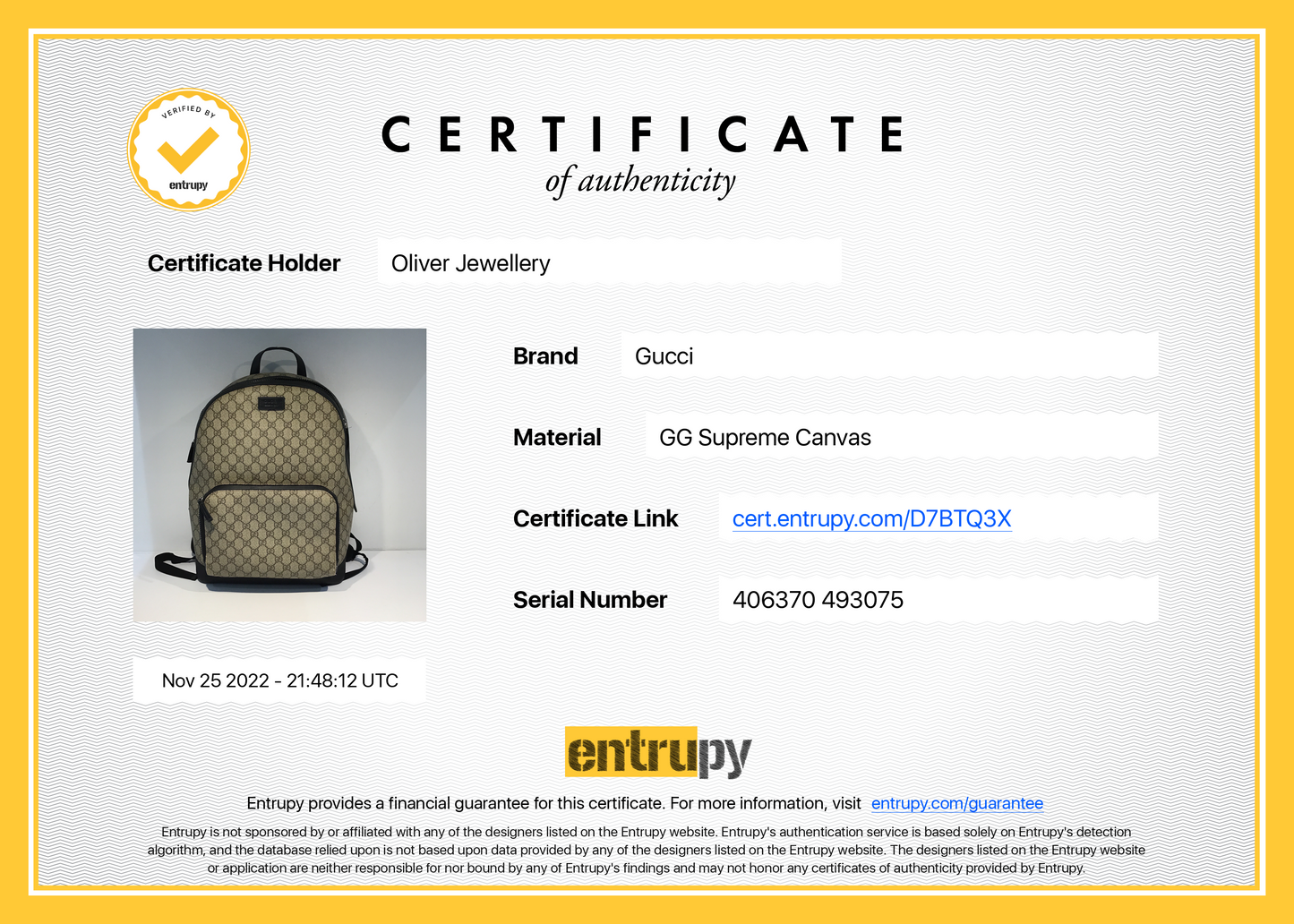 Gucci Medium GG Supreme Eden Backpack