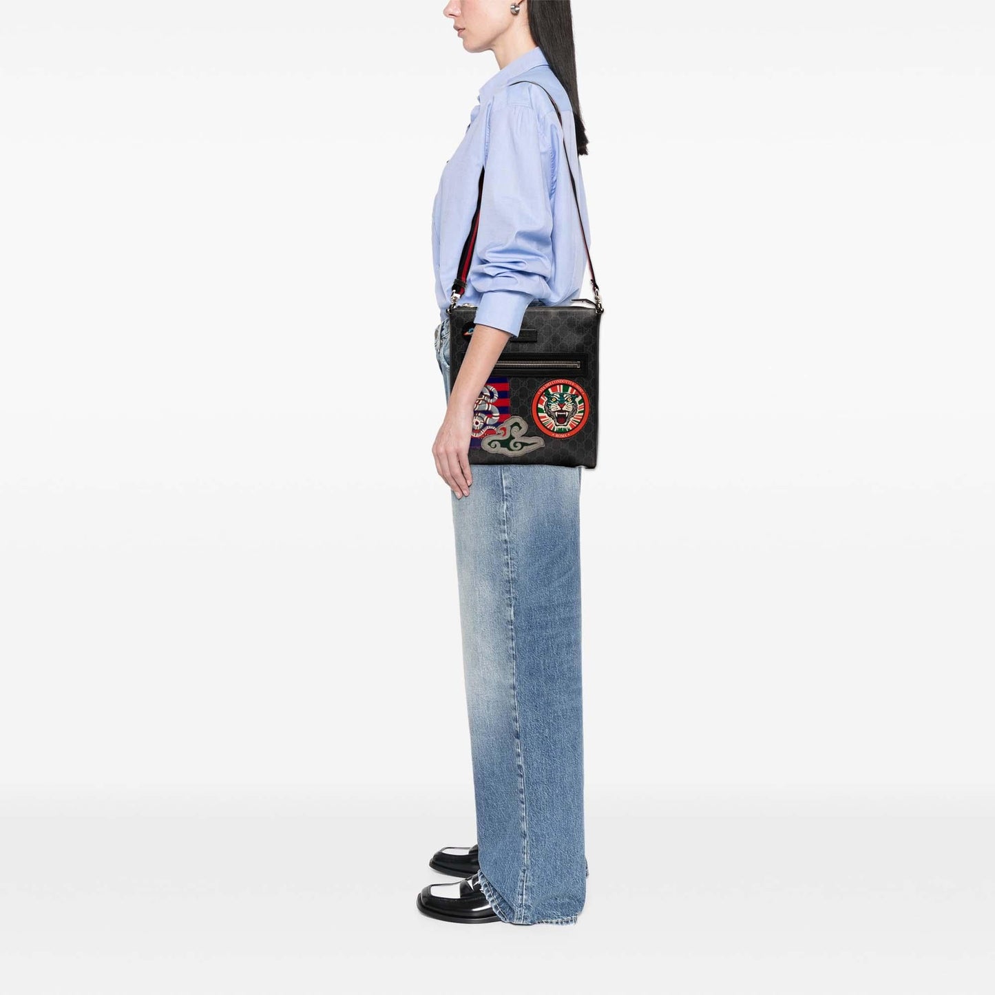 Gucci Medium GG Supreme Night Courier Messenger Bag
