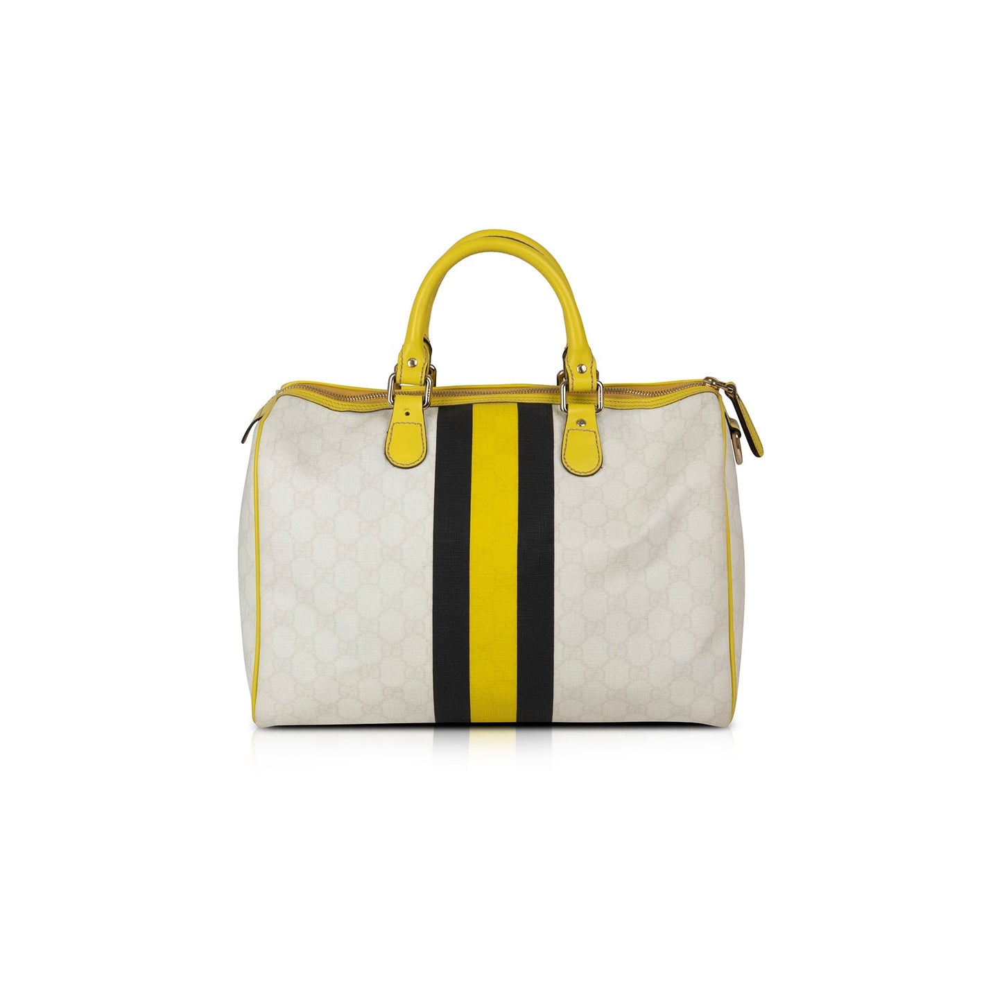 Gucci Medium GG Supreme Web Stripe Joy Boston Bag