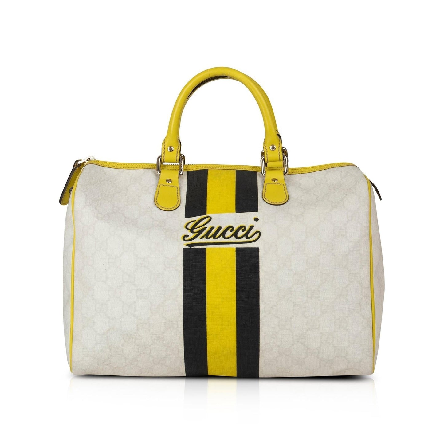 Gucci Medium GG Supreme Web Stripe Joy Boston Bag