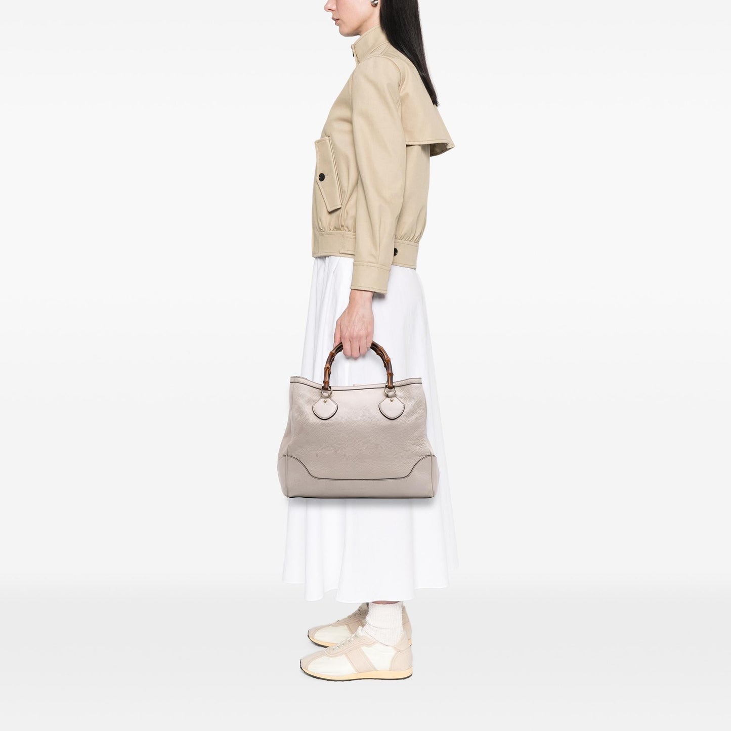 Gucci Medium Leather Bamboo Diana Tote