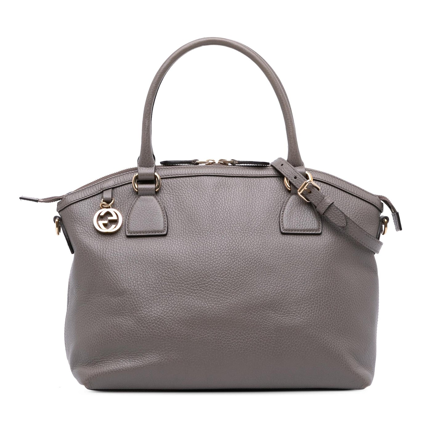 Gucci Medium Leather GG Charm Dome Satchel