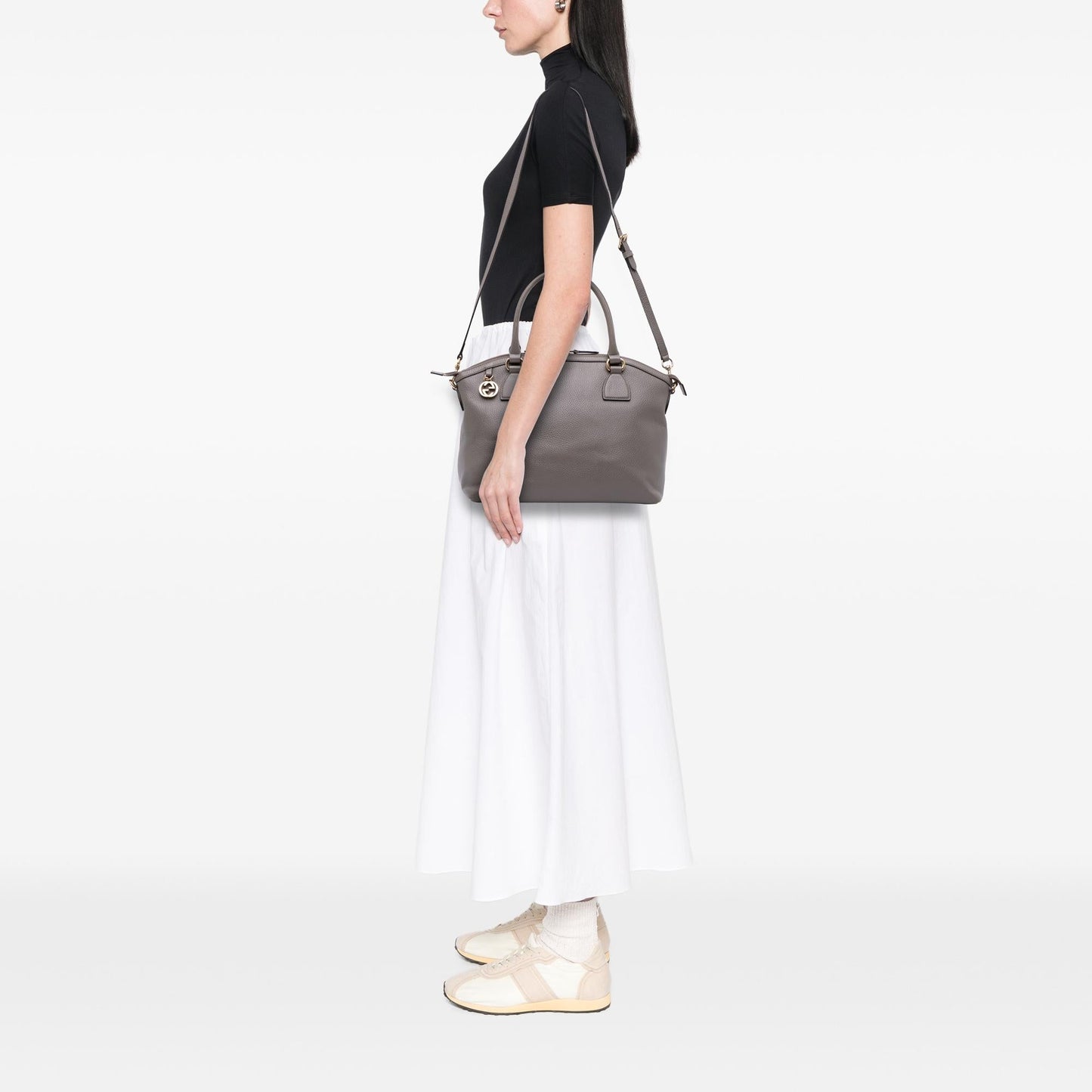 Gucci Medium Leather GG Charm Dome Satchel