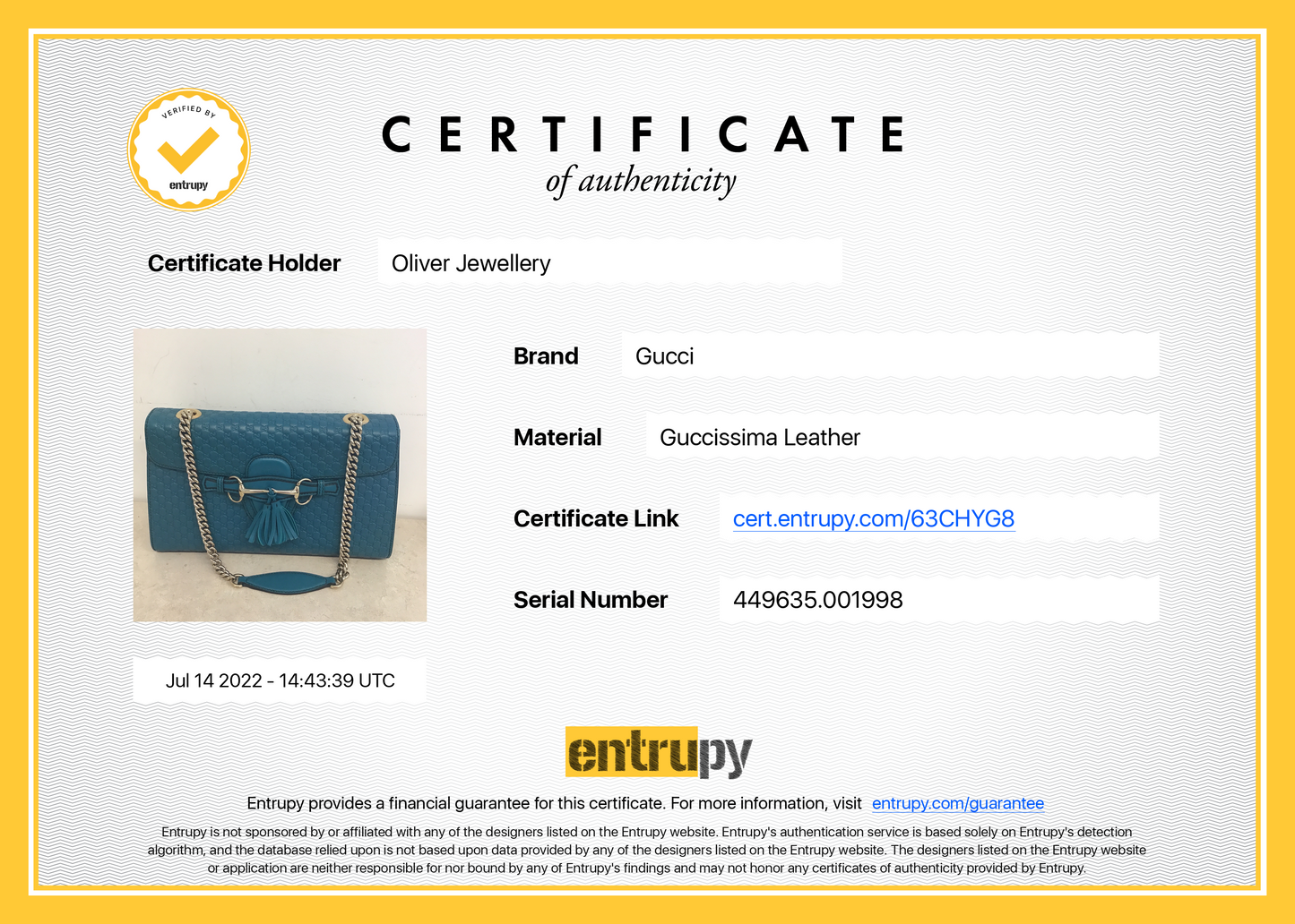 Gucci Medium Microguccissima Emily Chain Shoulder Bag