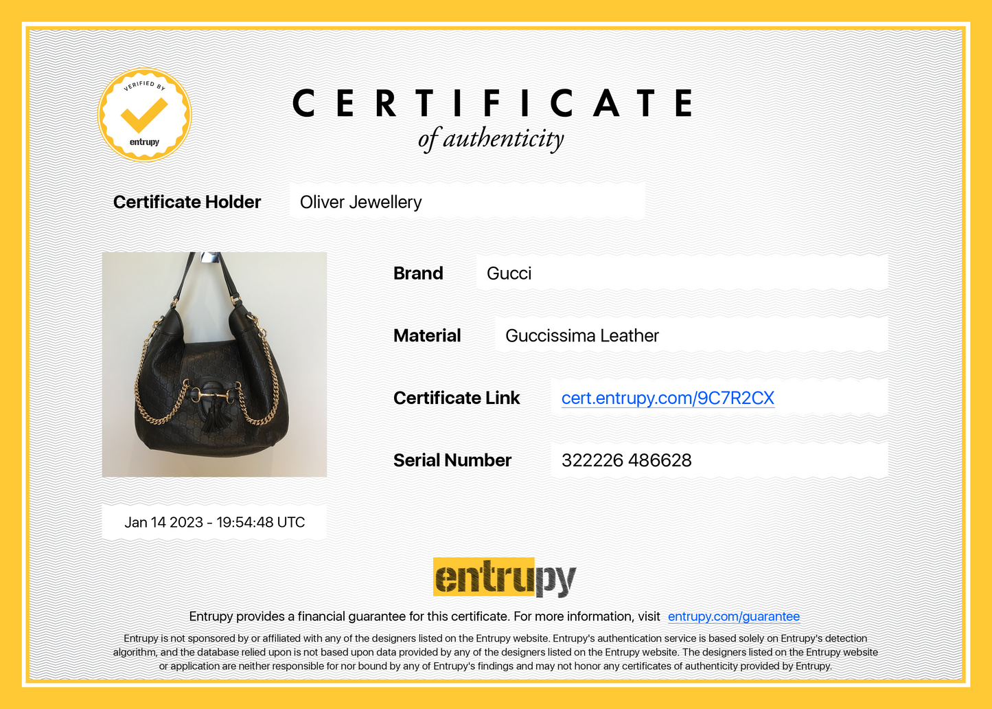 Gucci Medium Signature Leather Emily Hobo