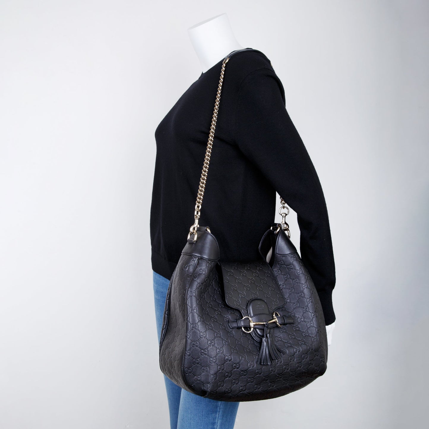 Gucci Medium Signature Leather Emily Hobo