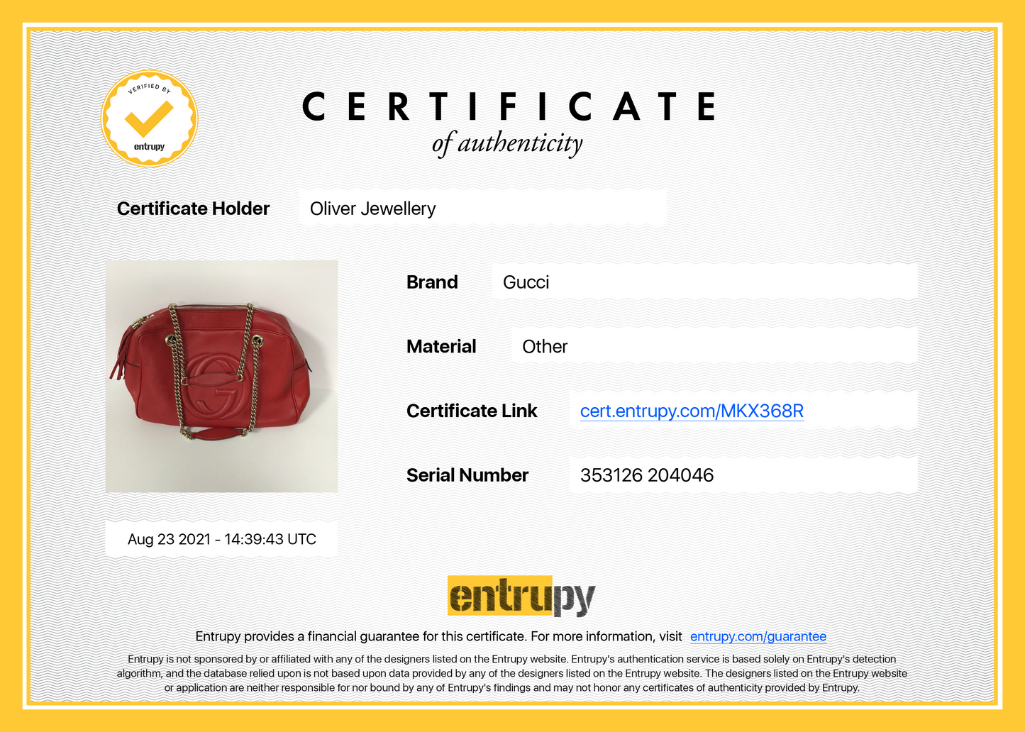 Gucci Medium Soho Chain Zip Shoulder Bag