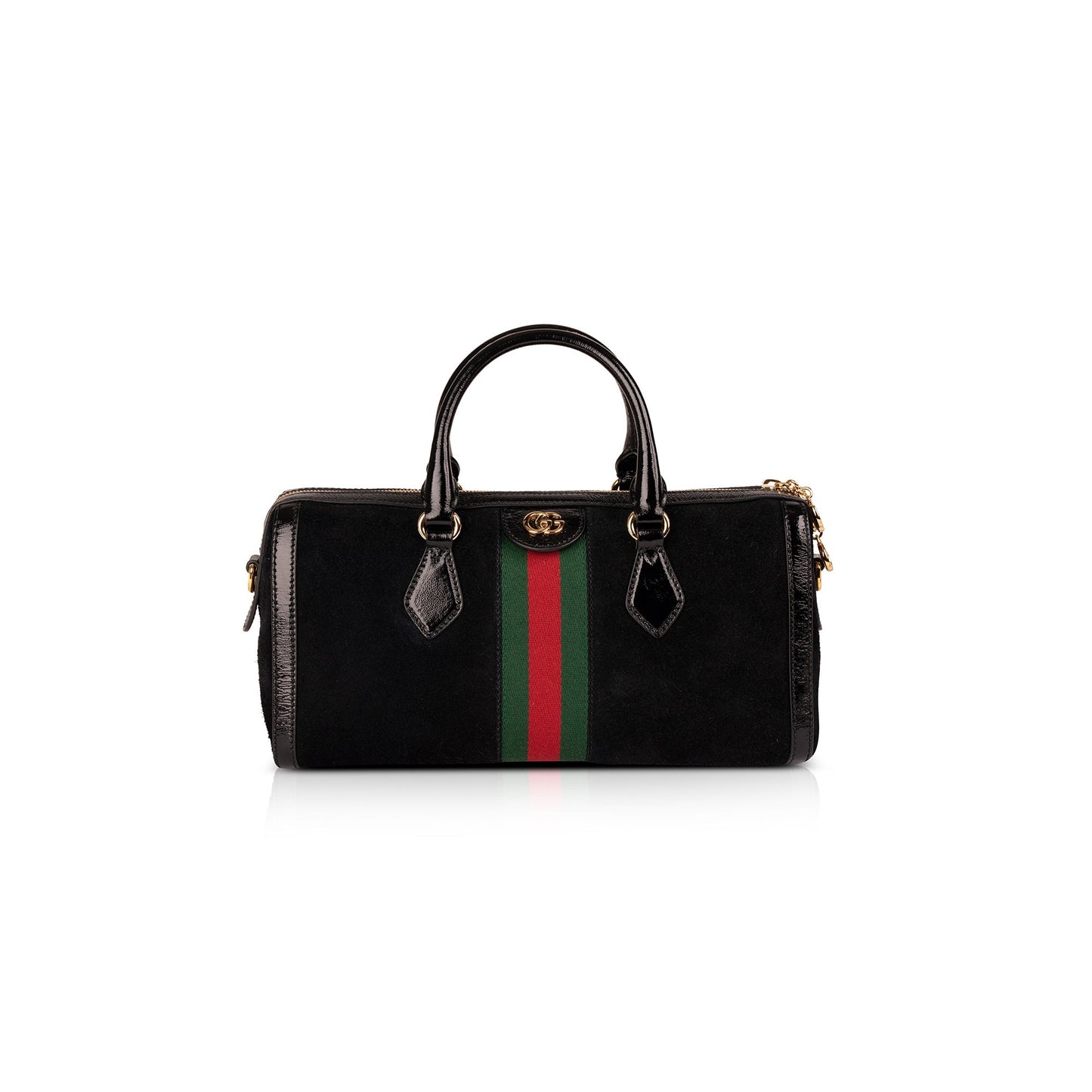 Gucci Medium Suede Ophidia Web Boston Bag